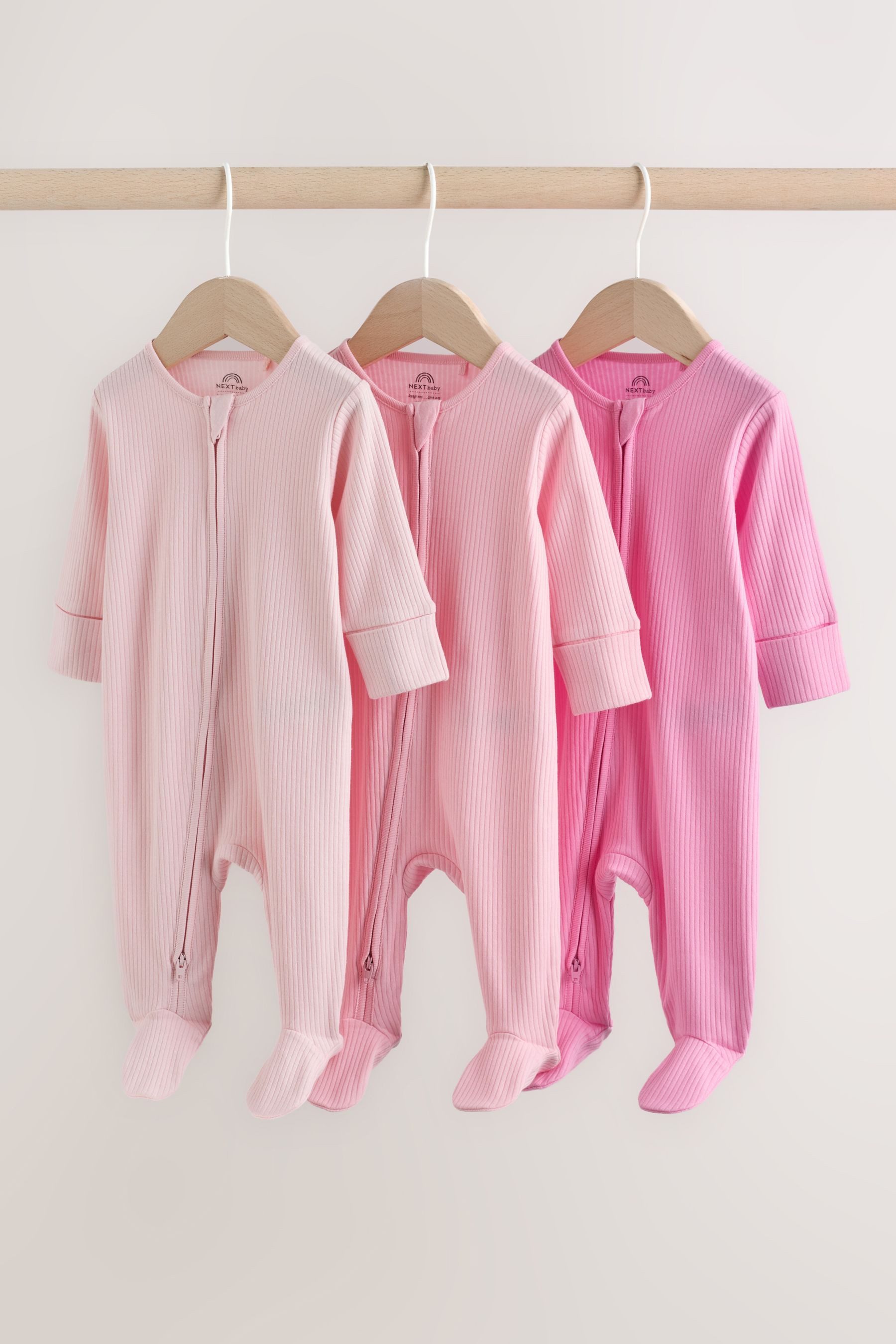 Next Schlafoverall Babyschlafanzüge mit Zweiwege-RV, 3er-Pack (3-tlg) – Bild 3 von 5