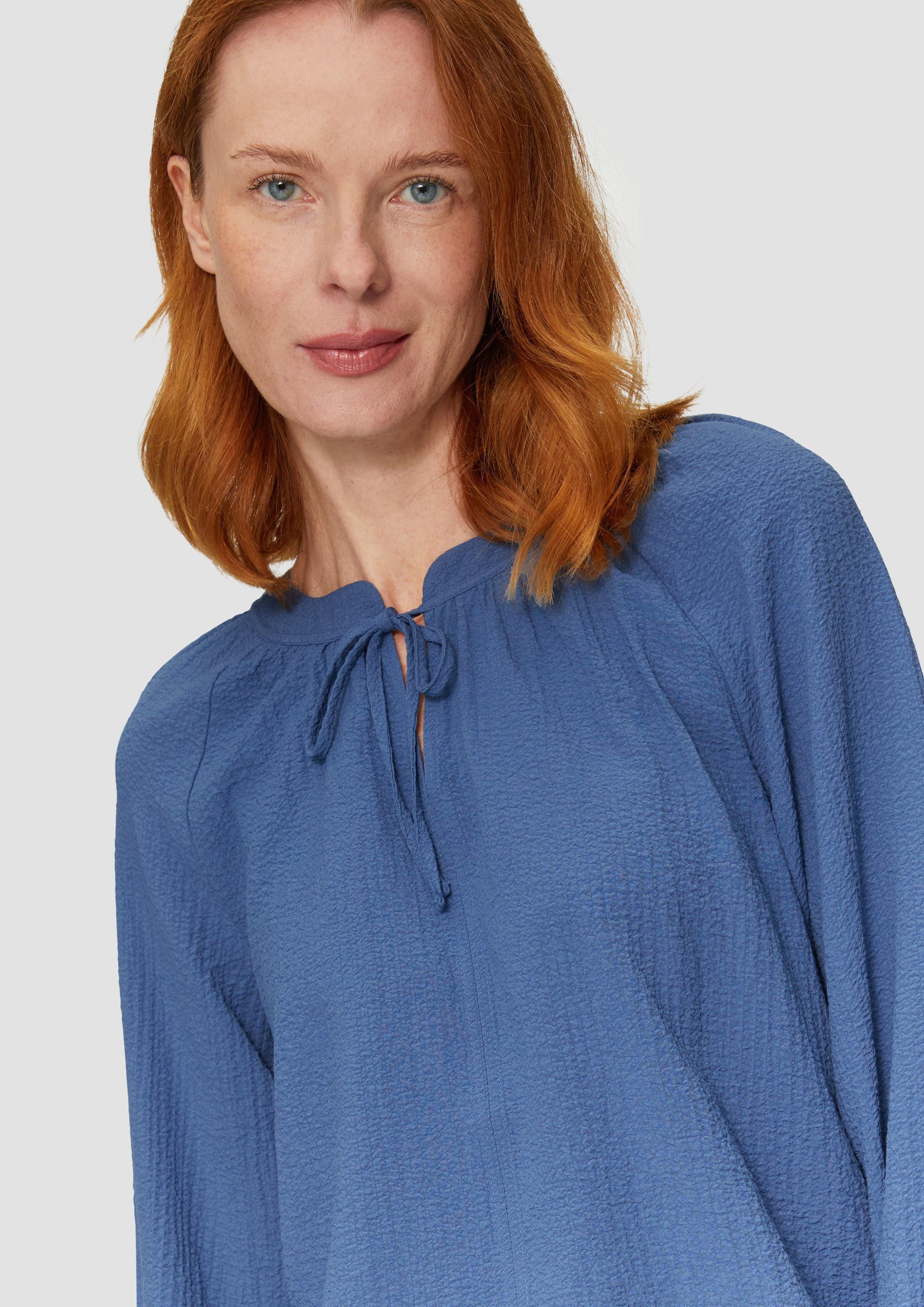 s.Oliver Langarmbluse Strukturierte Bluse mit Raffdetails günstig online kaufen