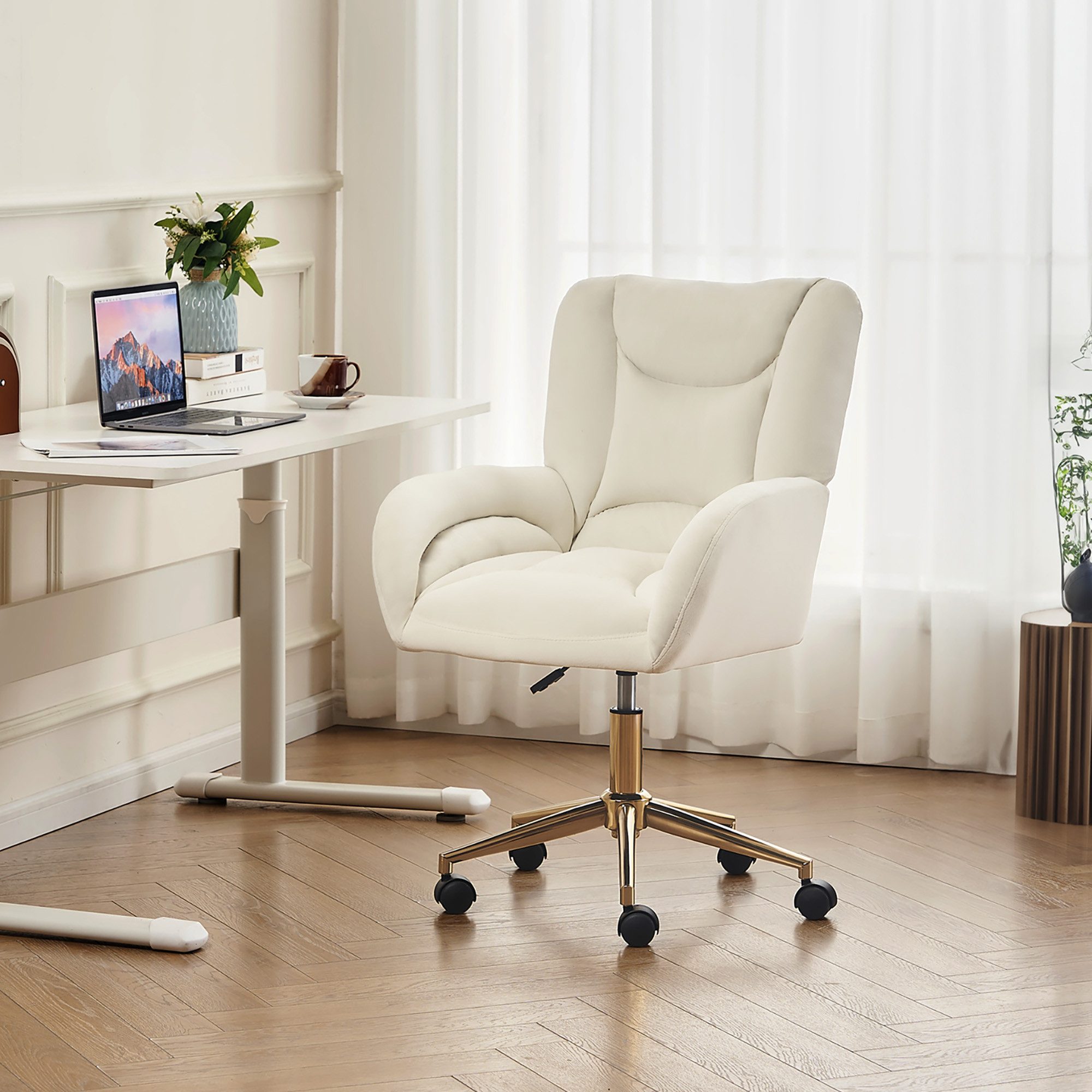 Celya Stuhl Höhenverstellbarer Drehstuhl,Relaxsessel,mit goldene Metallbein günstig online kaufen