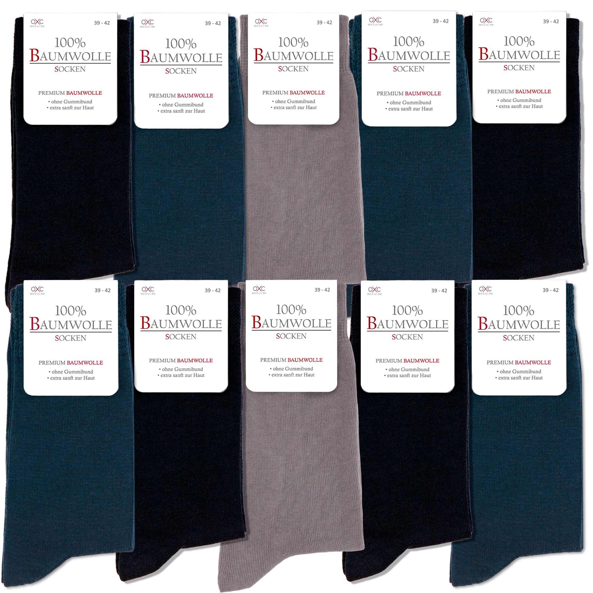 OCCULTO Businesssocken Occulto Herren 100% Baumwollsocken 10-20er Pack (Modell: Ingo) (10-Paar) 10BlueMix