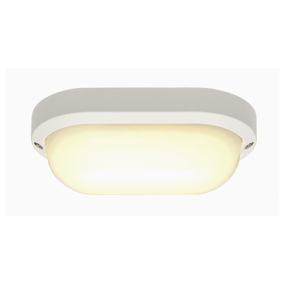 SLV LED Außen-Wandleuchte LED Wand- und Deckenleuchte Terang 2, Oval, IP44, weiß, keine Angabe, Leuchtmittel enthalten: Ja, fest verbaut, LED, warmweiss, Aussenlampe, Aussenwandleuchte, Outdoor-Leuchte