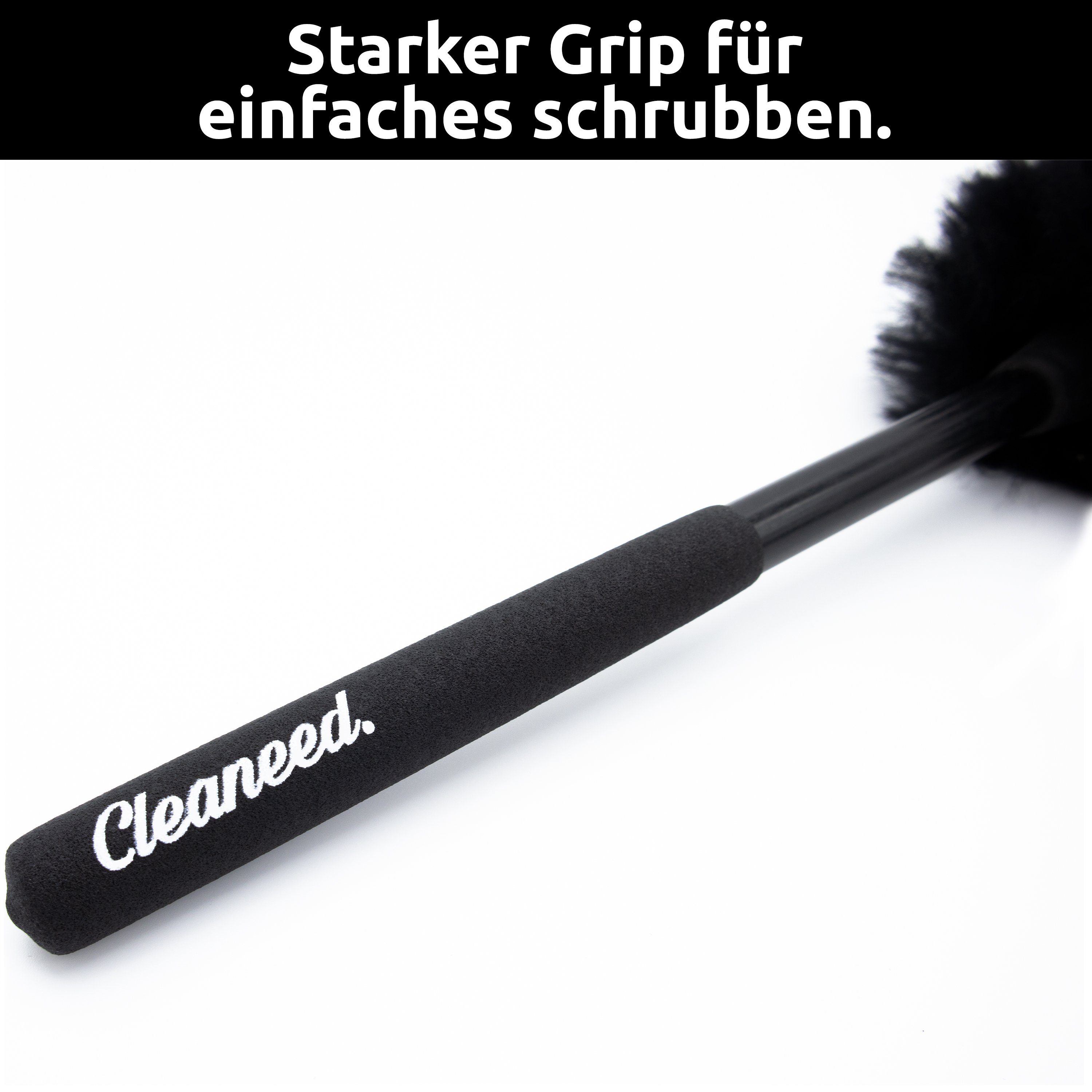 Cleaneed Premium Rim Brush – Particularly gentle and effective – Suitable for all rims (1-piece), No metal parts to prevent scratches