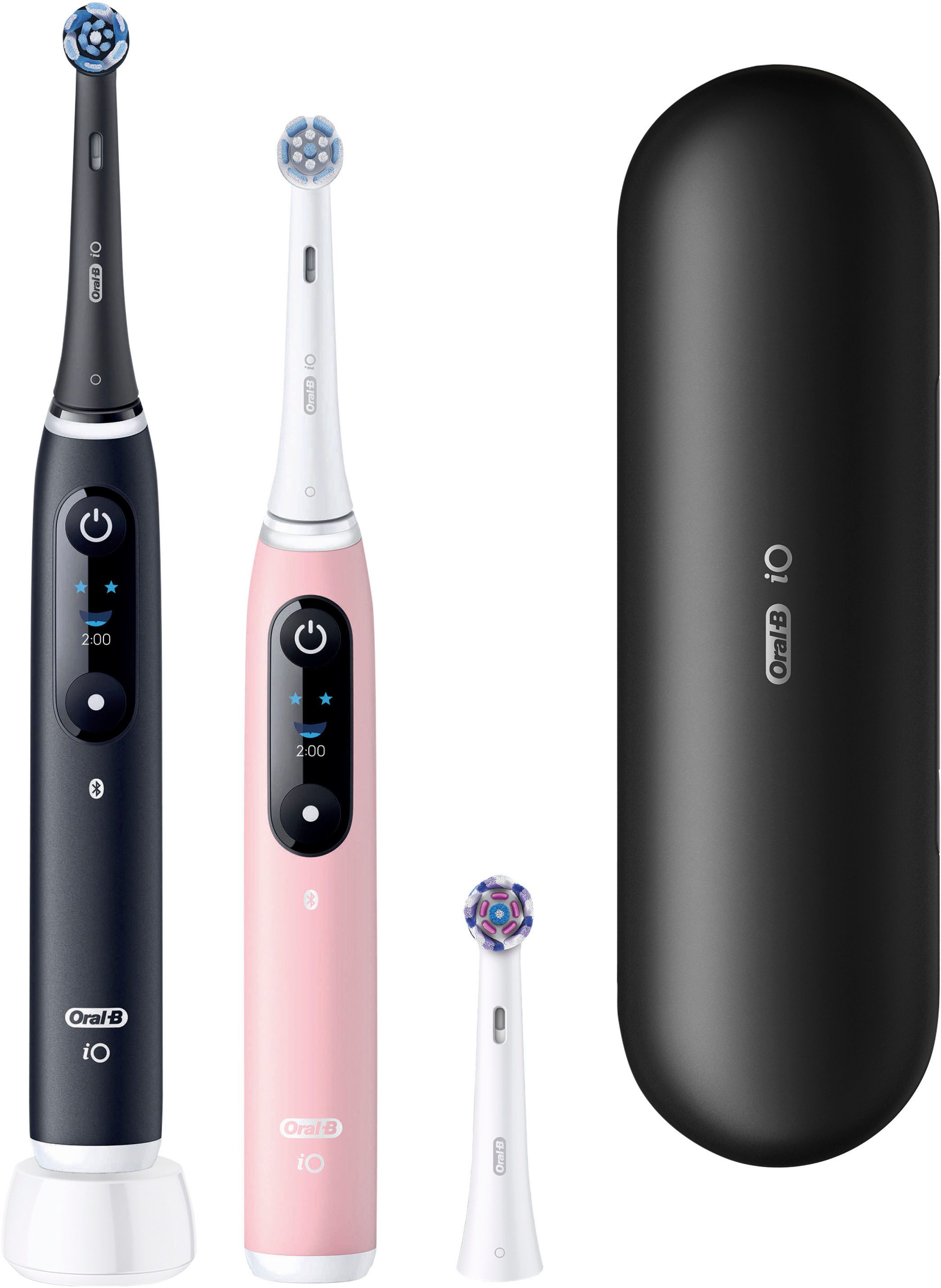 Oral-B Elektrische Zahnbürste iO 6 Duopack, Aufsteckbürsten: 3 St., mit Magnet-Technologie, Display, 5 Putzmodi