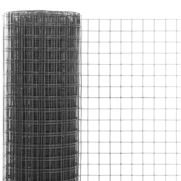 vidaXL Gartentor Drahtzaun Stahl mit PVC-Beschichtung 10x1 m Grau