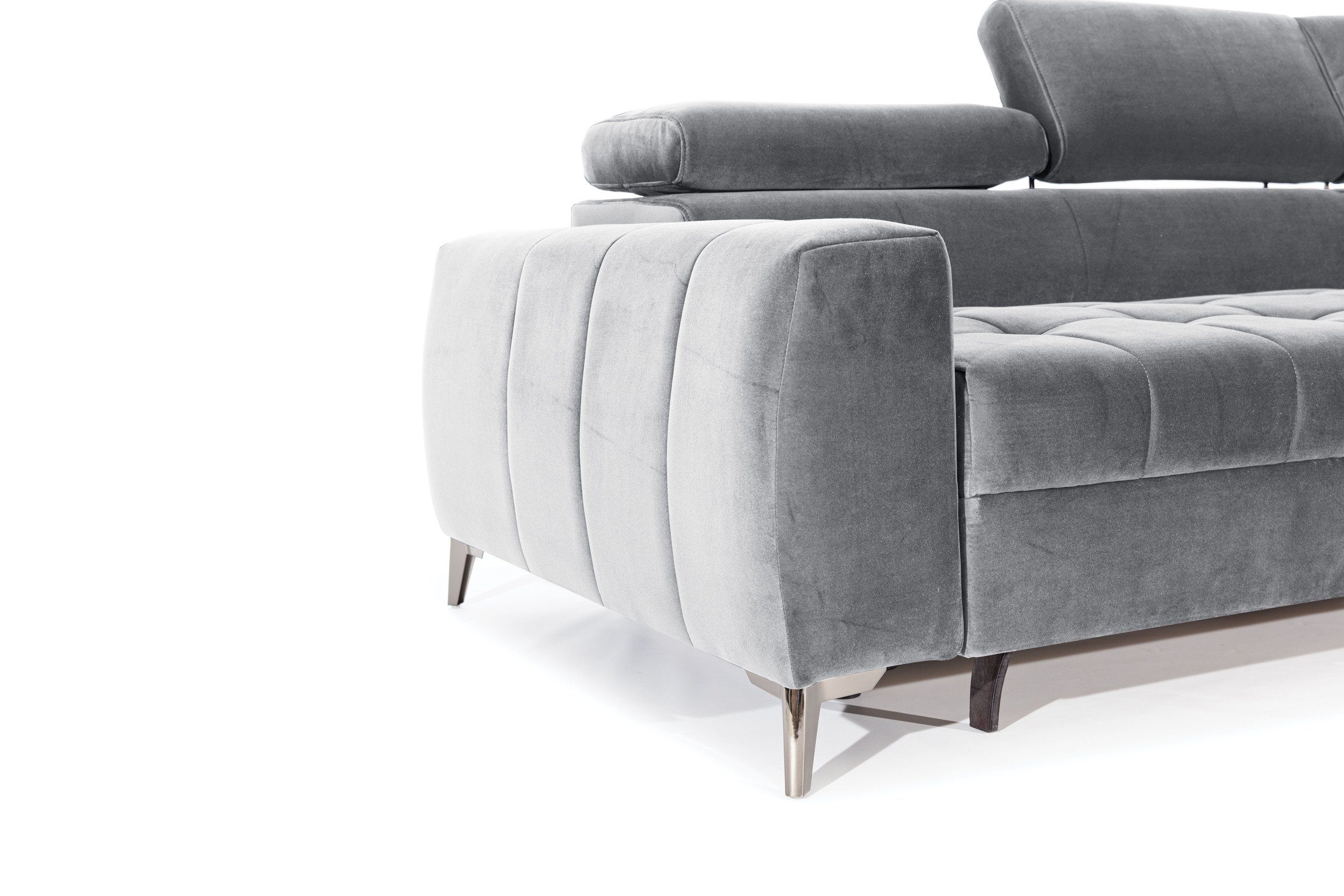 bestellbar, oder mit Bettfunktion und wahlweise Ecksofa Bettkasten, links Beige rechts Dali, inklusive Wellenfederung, mane Eckcouch, L-Form, Stylefy mit Kopfteilverstellung