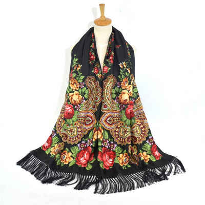 BEüACC Modeschal Damen Schal, Ethnischen Stil Twill Baumwolle quadratischen Schal