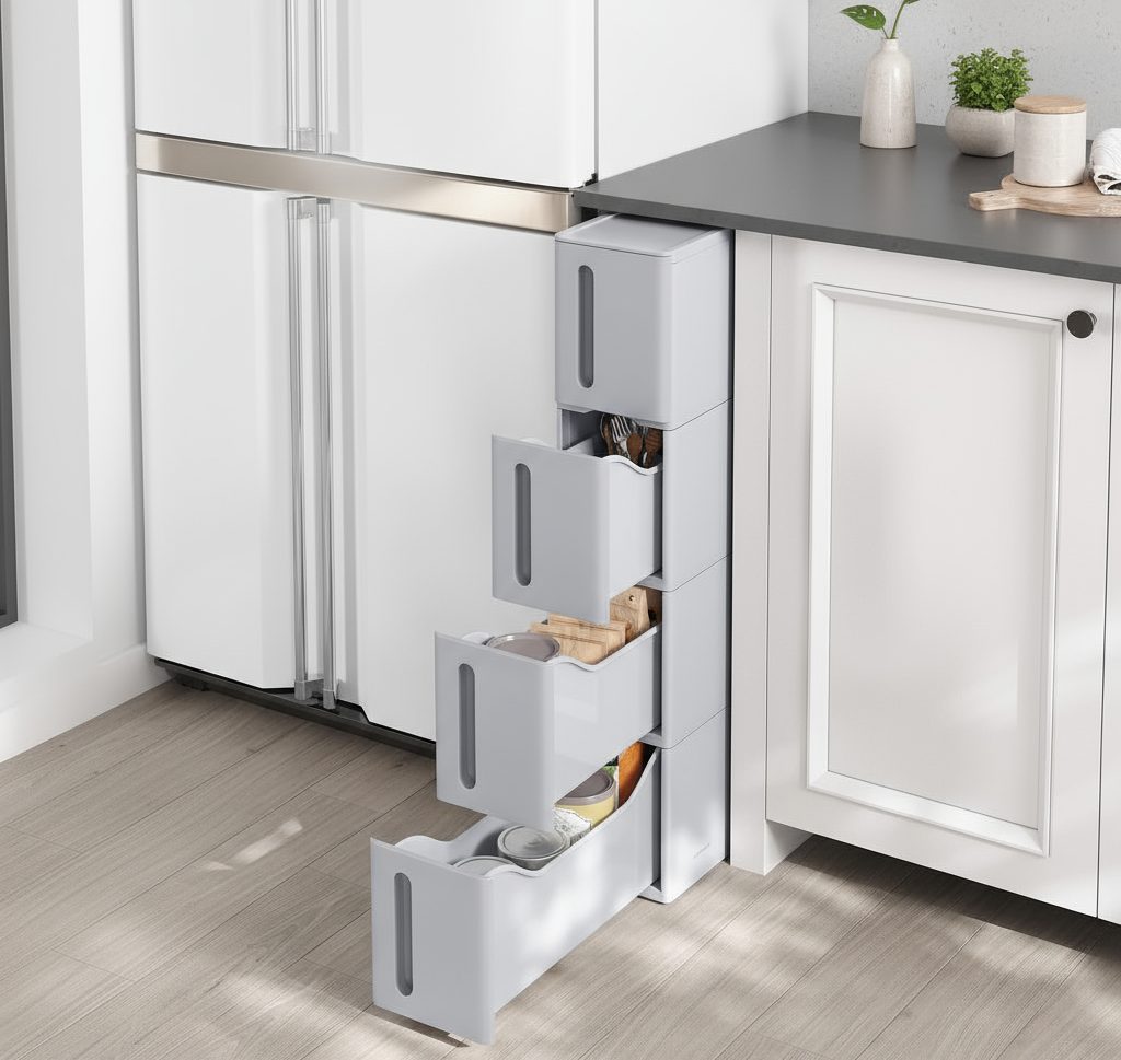 SONGMICS Beistellwagen Nischenregal mit Rollen, Rollwagen, günstig online kaufen