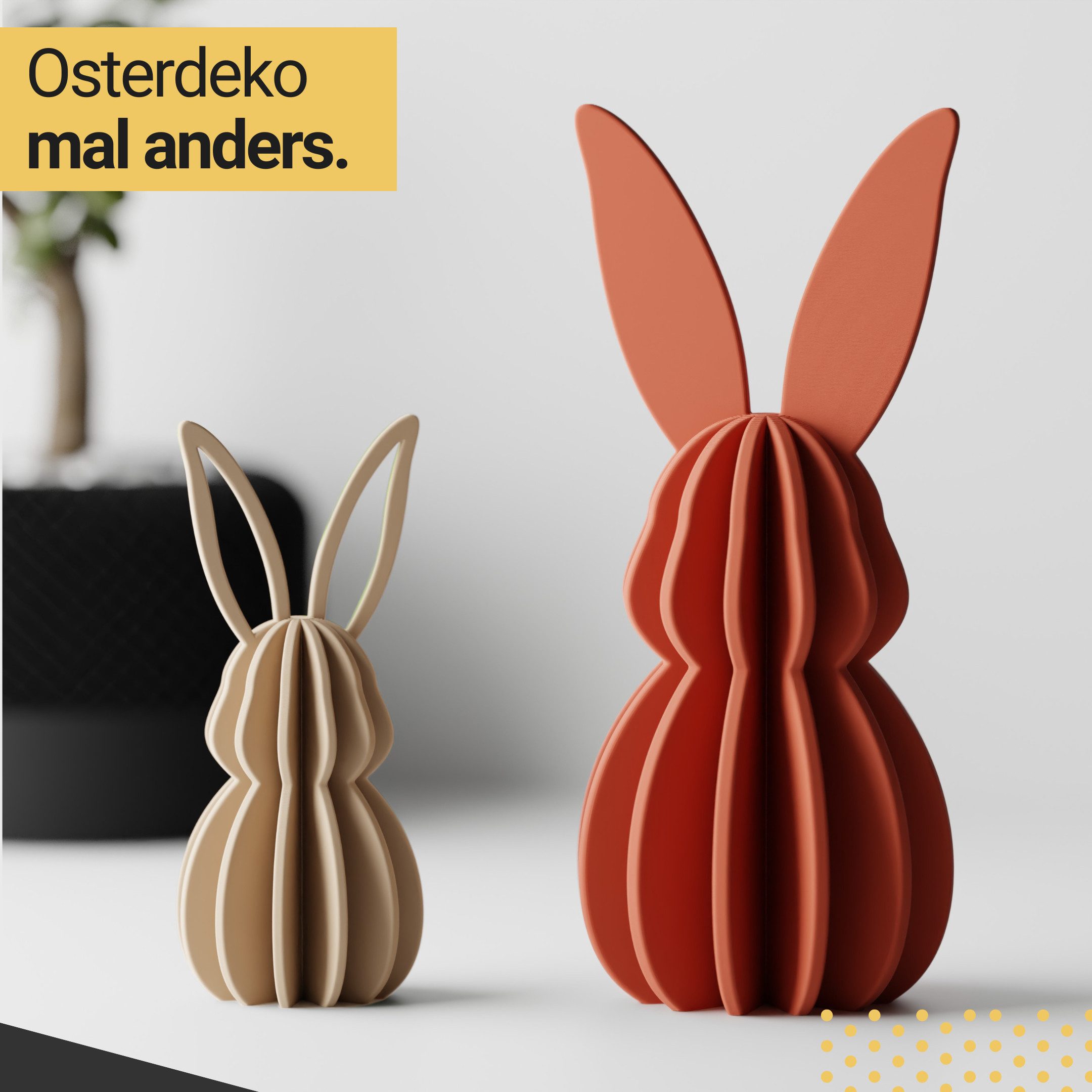 Shapes - Decorations Dekofigur Minimalistisches Osterhasen Set – Deko Hasen groß & klein (2er Set, 1 x Hasenfigur (klein), 1 x Hasenfigur (groß), Dekofiguren für Ostern