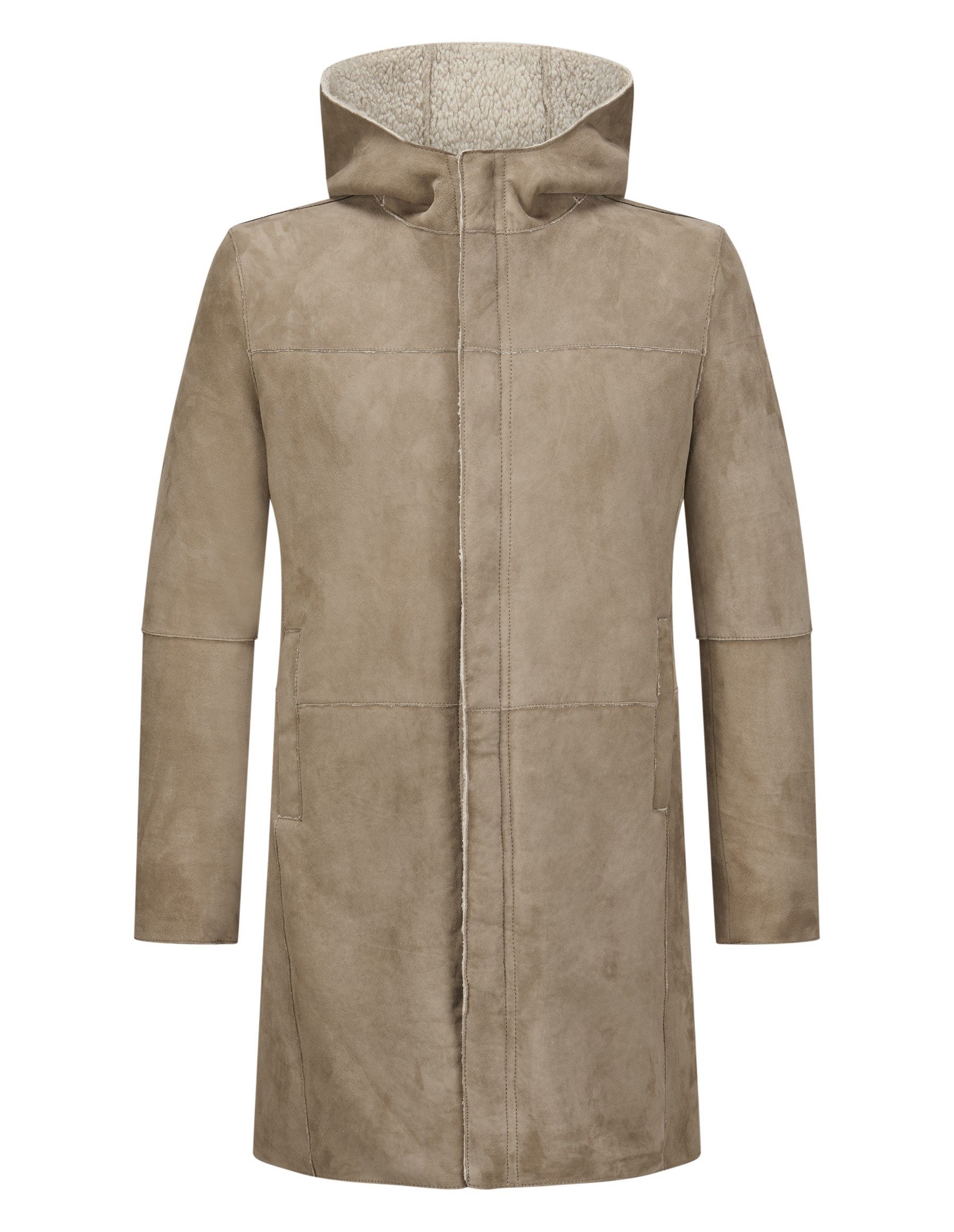 Milestone Ledermantel MSAlerio aus softem Veloursleder und weichem Fell auf günstig online kaufen