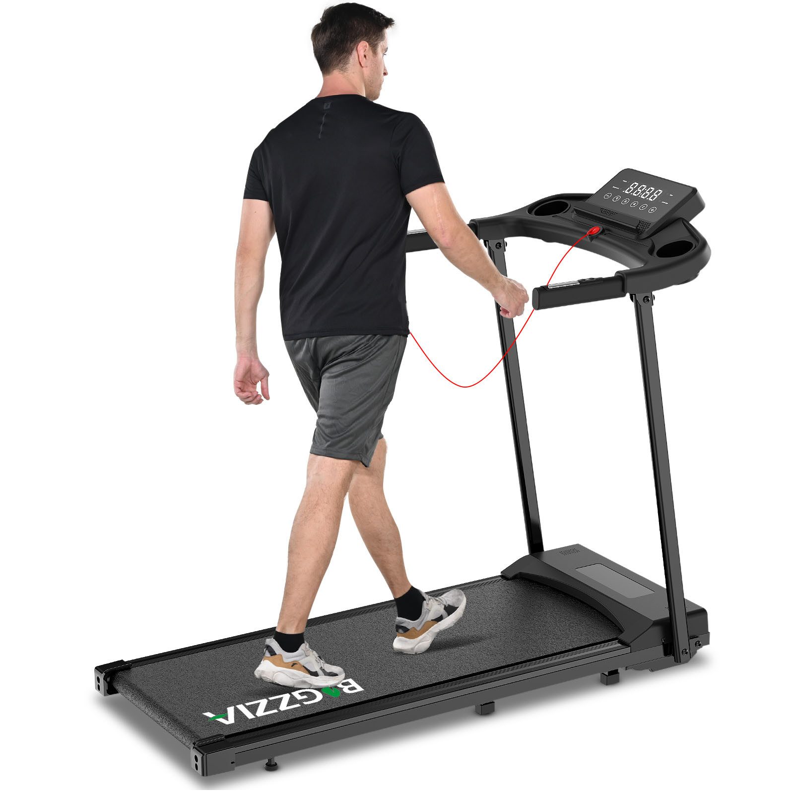 BIGZZIA Laufband – 4-in-1-Elektrolaufband - Klappbares Laufbänder (Motor 3, 0 PS - Fläche 39 x103 cm - ultrakompakt), - 1–12 km/h einstellbar - Mit App und Bluetooth - Bis 120 kg