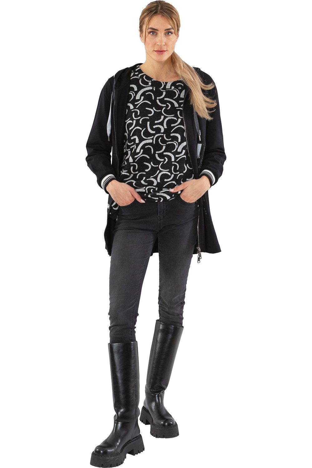 Estefania for woman Sweatjacke 193-9106, " Tiger sunset " mit Strassbesatz günstig online kaufen