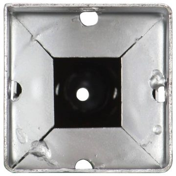 vidaXL Einschlagbodenhülse Erdspieße 2 Stk Silbern 7756 cm Verzinkter Stahl