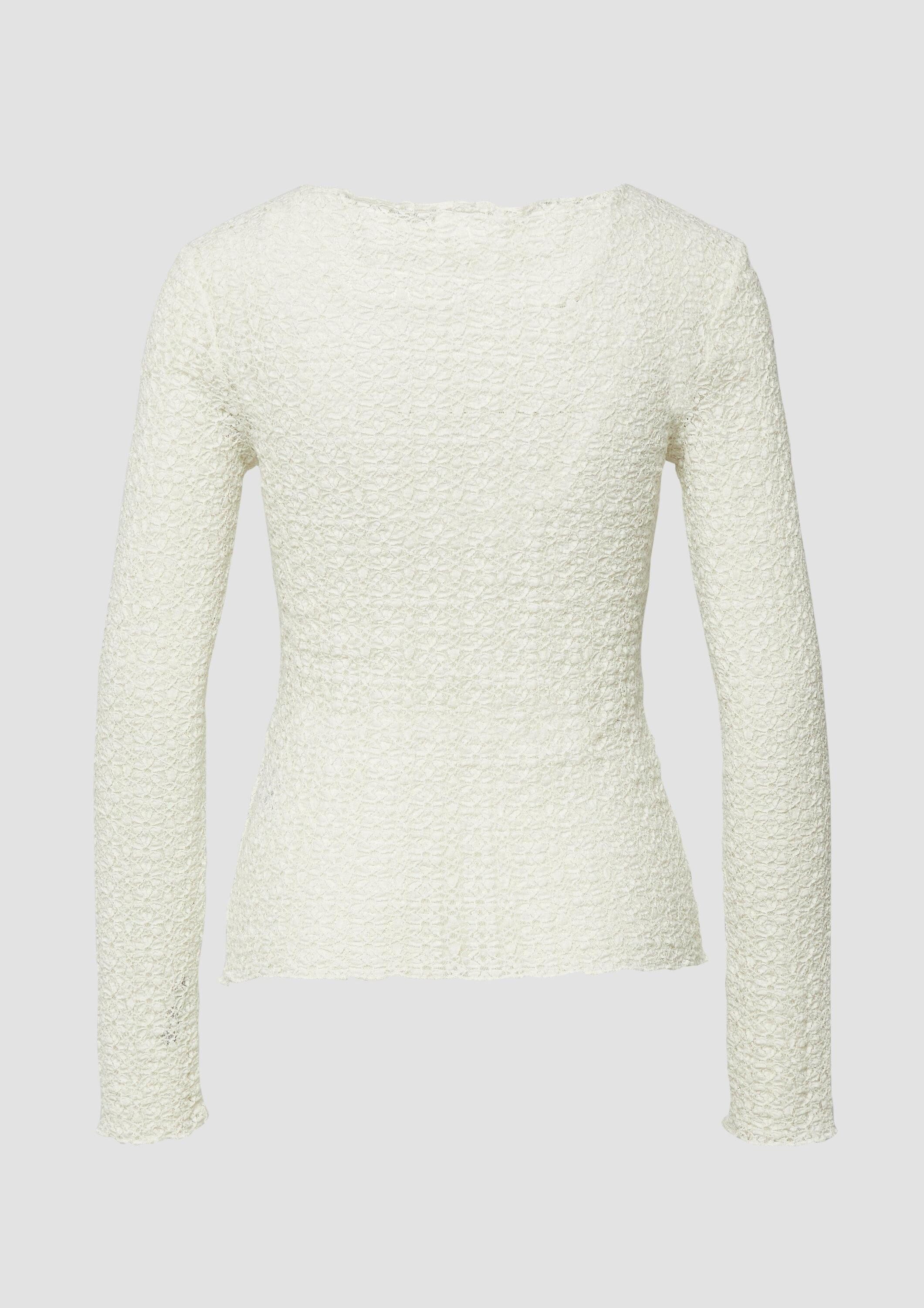 s.Oliver Kurzarmshirt T-Shirt Leichtes Spitzenshirt im Slim Fit günstig online kaufen