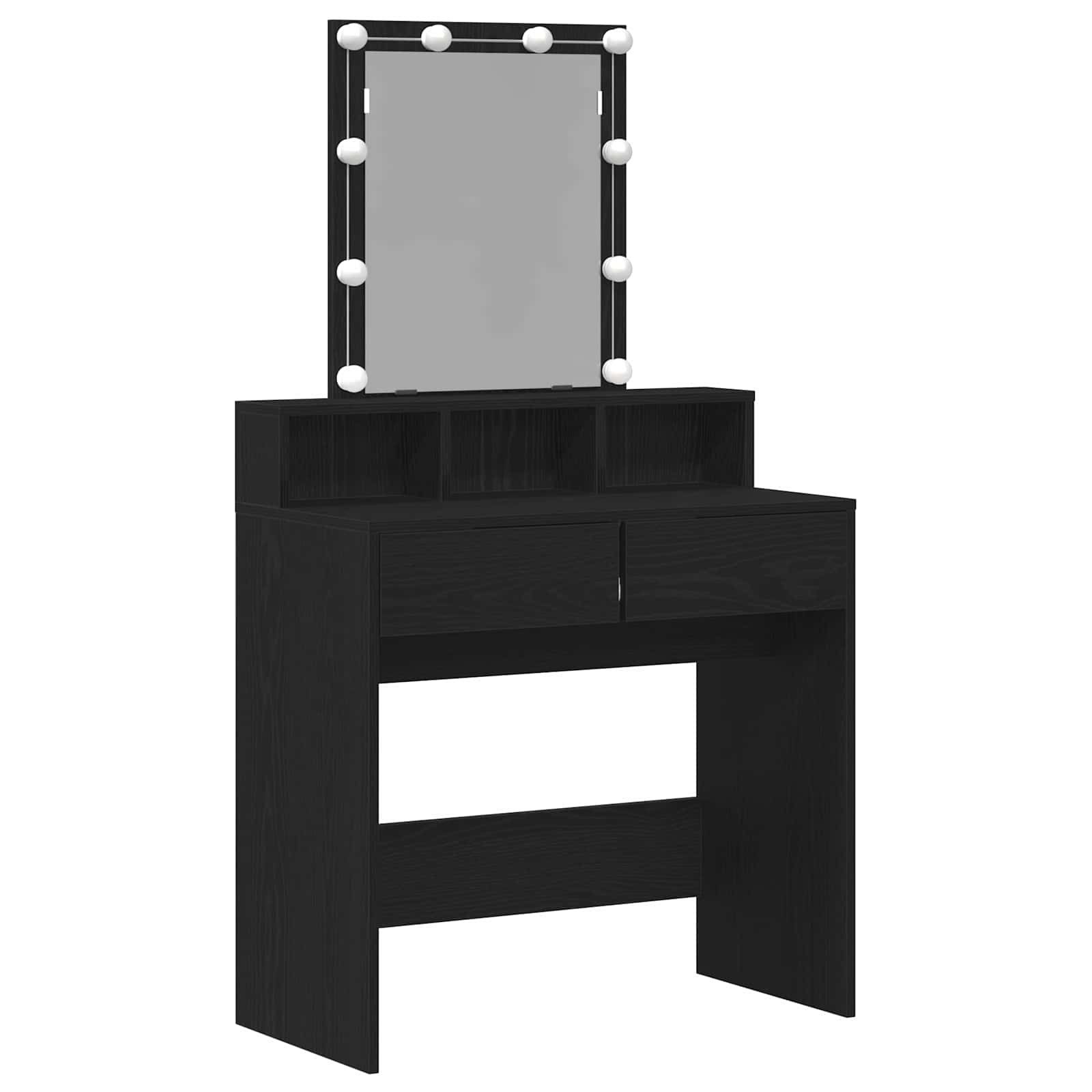 vidaXL Schminktisch Schminktisch Schwarz Eichen-Optik 80 x 41 x 144,5 cm (1-St)