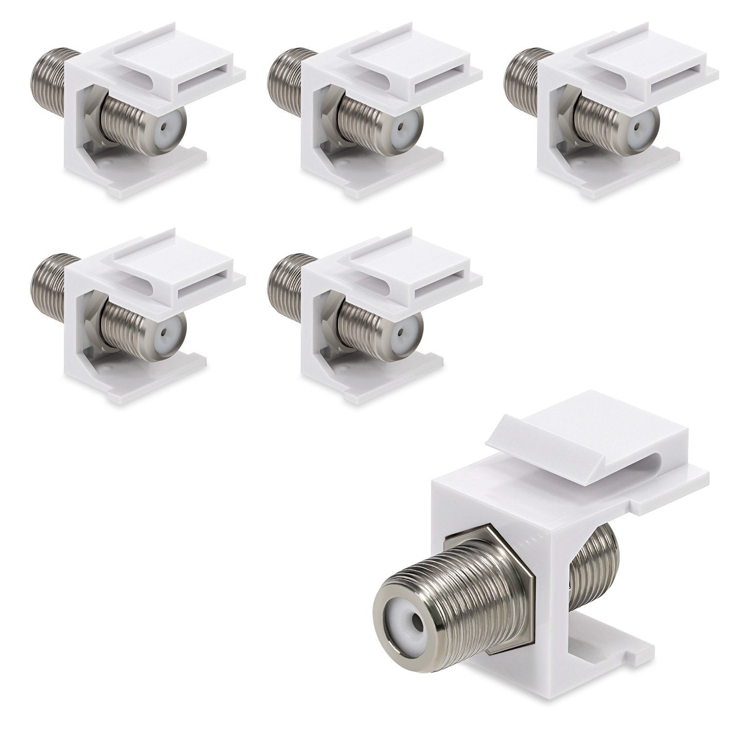 kwmobile 6x Keystone Modul F-Buchse - 6x Koax F-Stecker für DVB-S & DVB-S2 Adapter, 3.00 cm, 6x Keystone Modul F