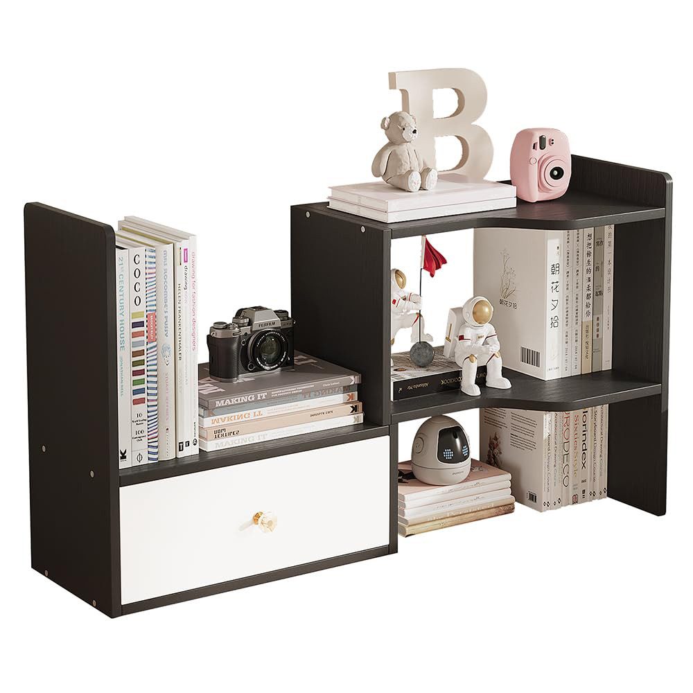 NUODWELL Bücherregal Erweiterbares Desktop-Bücherregal, verstellbarer Büros günstig online kaufen