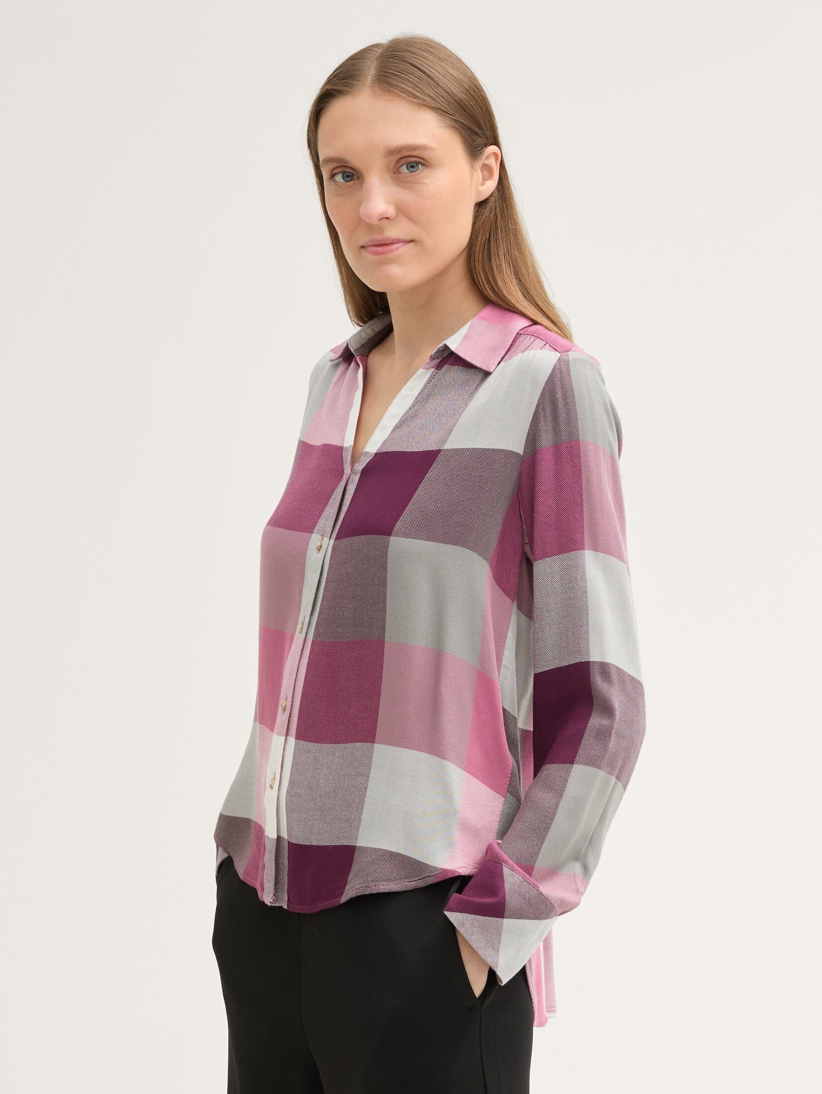 Langarmbluse Karierte Bluse