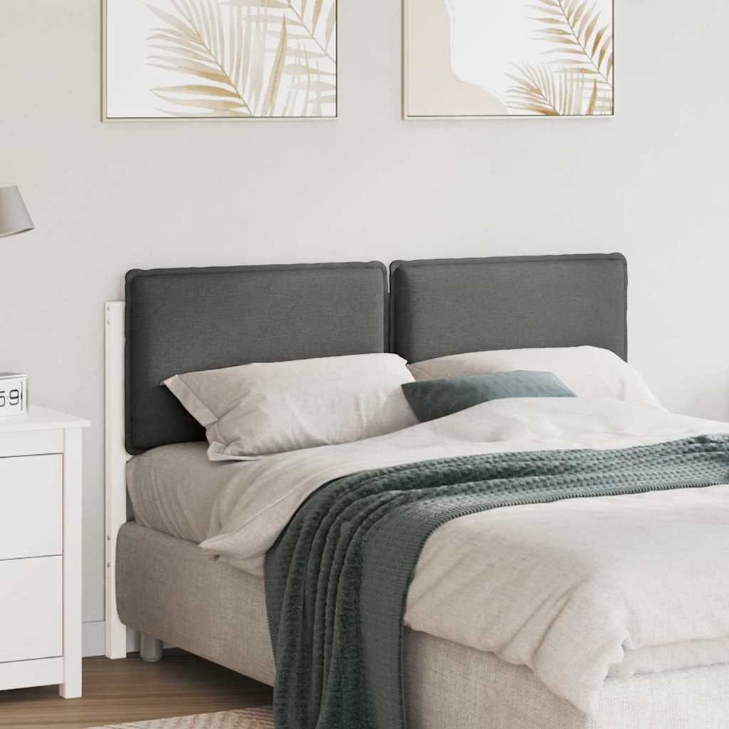 furnicato Kopfteil Massivholz 165,5 x 12 x 84,5 cm Weiß Hellgrau, (1 St), Weich gepolstertes Bettkopfteil für dein gemütliches Schlafzimmer