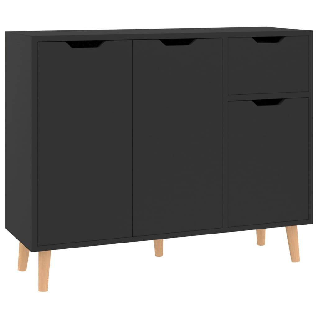 furnicato Sideboard Hochglanz-Schwarz 90x30x72 cm Holzwerkstoff günstig online kaufen