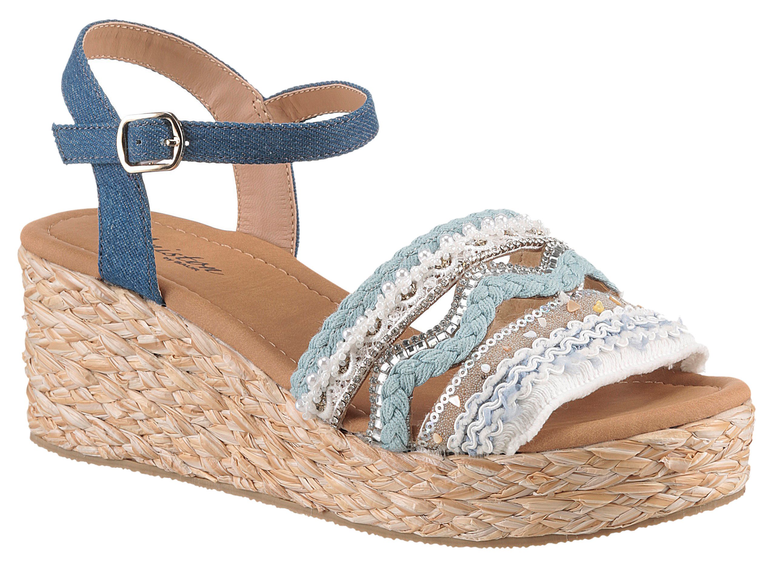 Aniston SHOES Keilsandalette, Sandale, Sommerschuh, Pailletten - NEUE KOLLEKTION