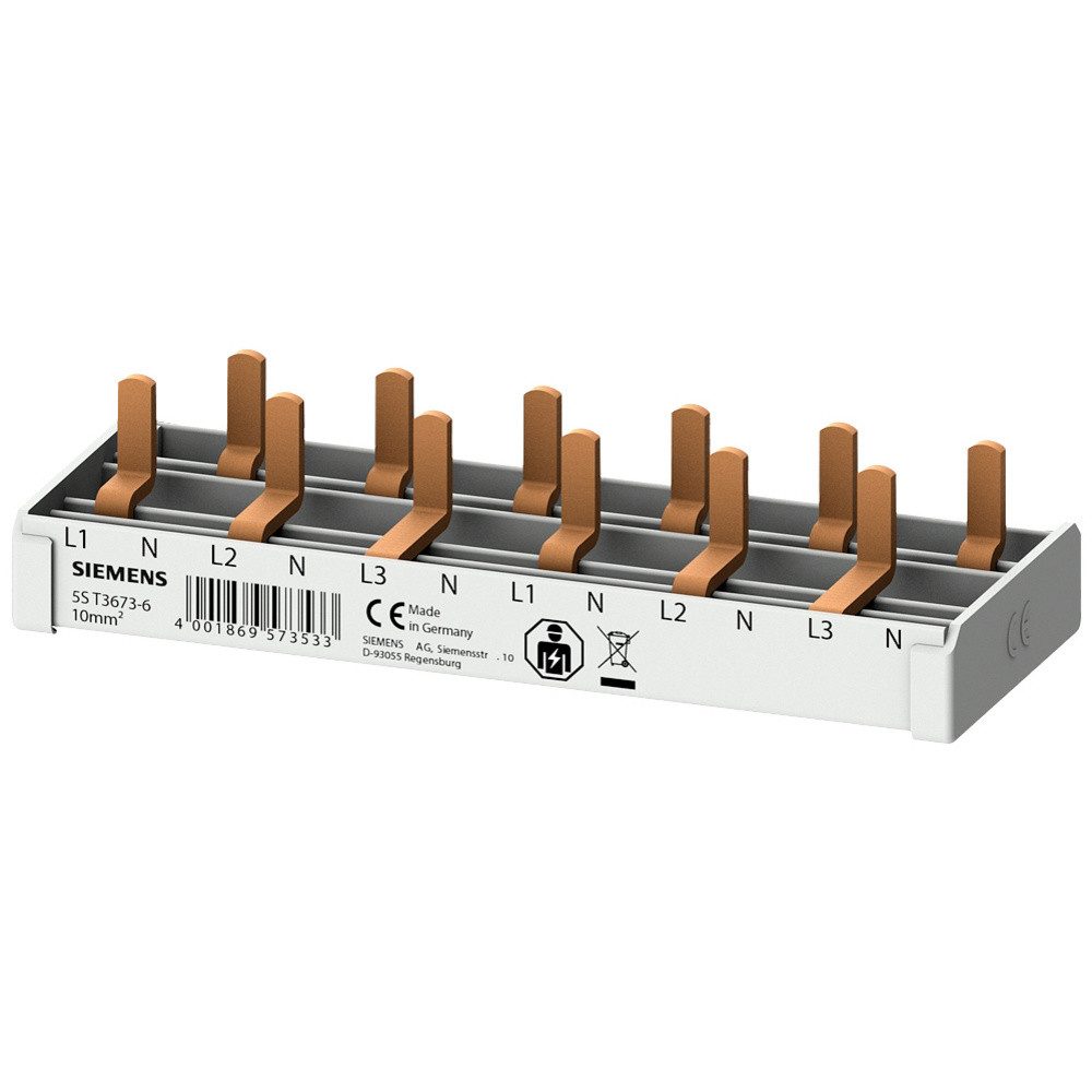 SIEMENS Verteilerbox Siemens 5ST36736 Stiftsa.schiene kompakt, 10mm2 Anschluss 3p/N 6x Komp