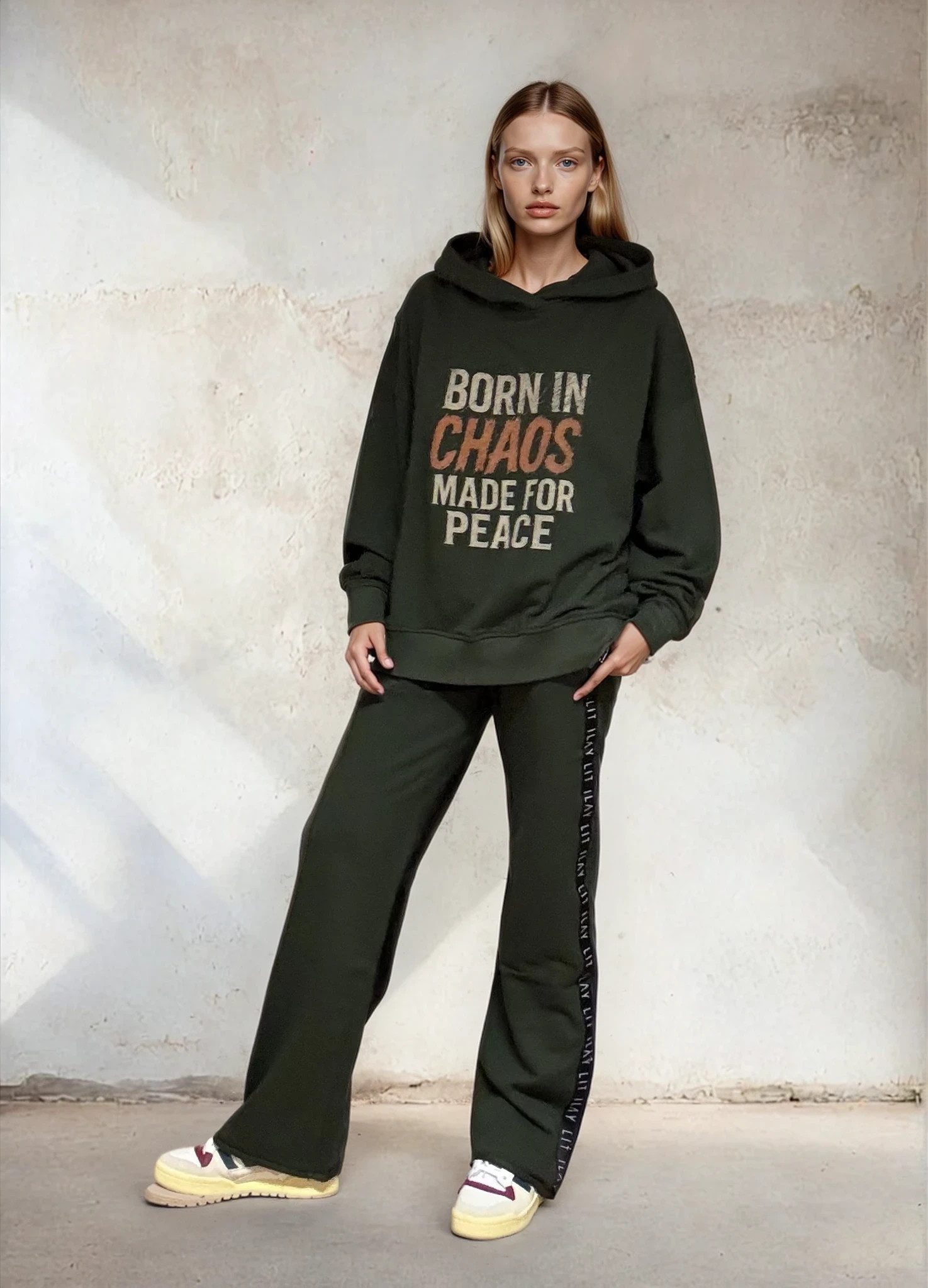 ILAY Lit Hoodie BORN IN CHAOS- Oversized Streetwear Hoodie