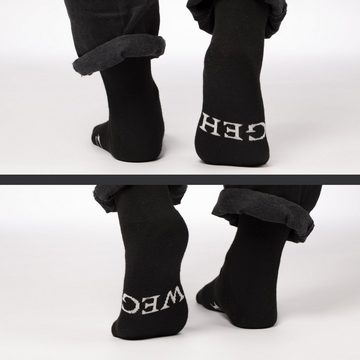 Stinkstiefel Socken Lustige Socken (1-Paar) mit Spruch ‚GEH WEG‘ - Einheitsgröße