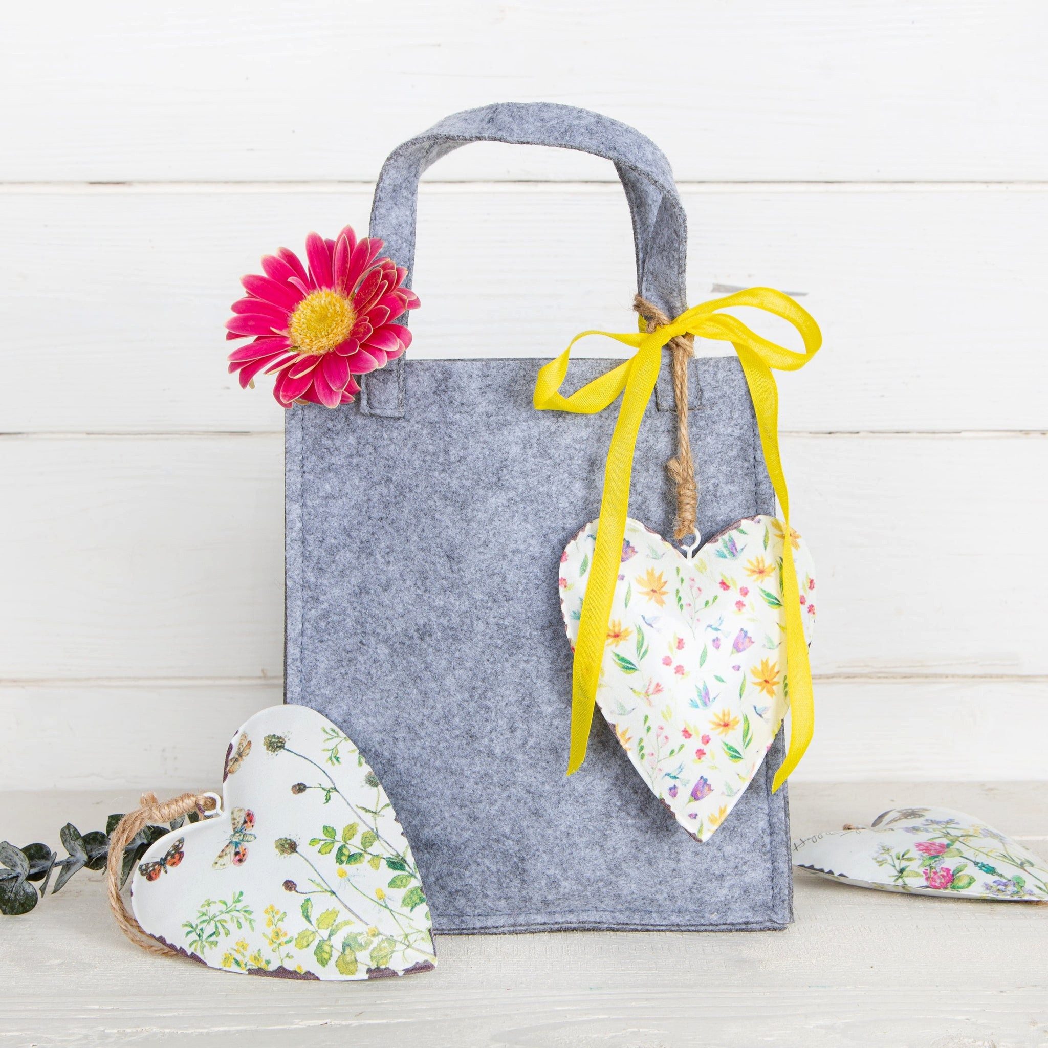 Logbuch-Verlag Dekofigur 5 graue Geschenktaschen Filztasche neutral 18 x 20 günstig online kaufen