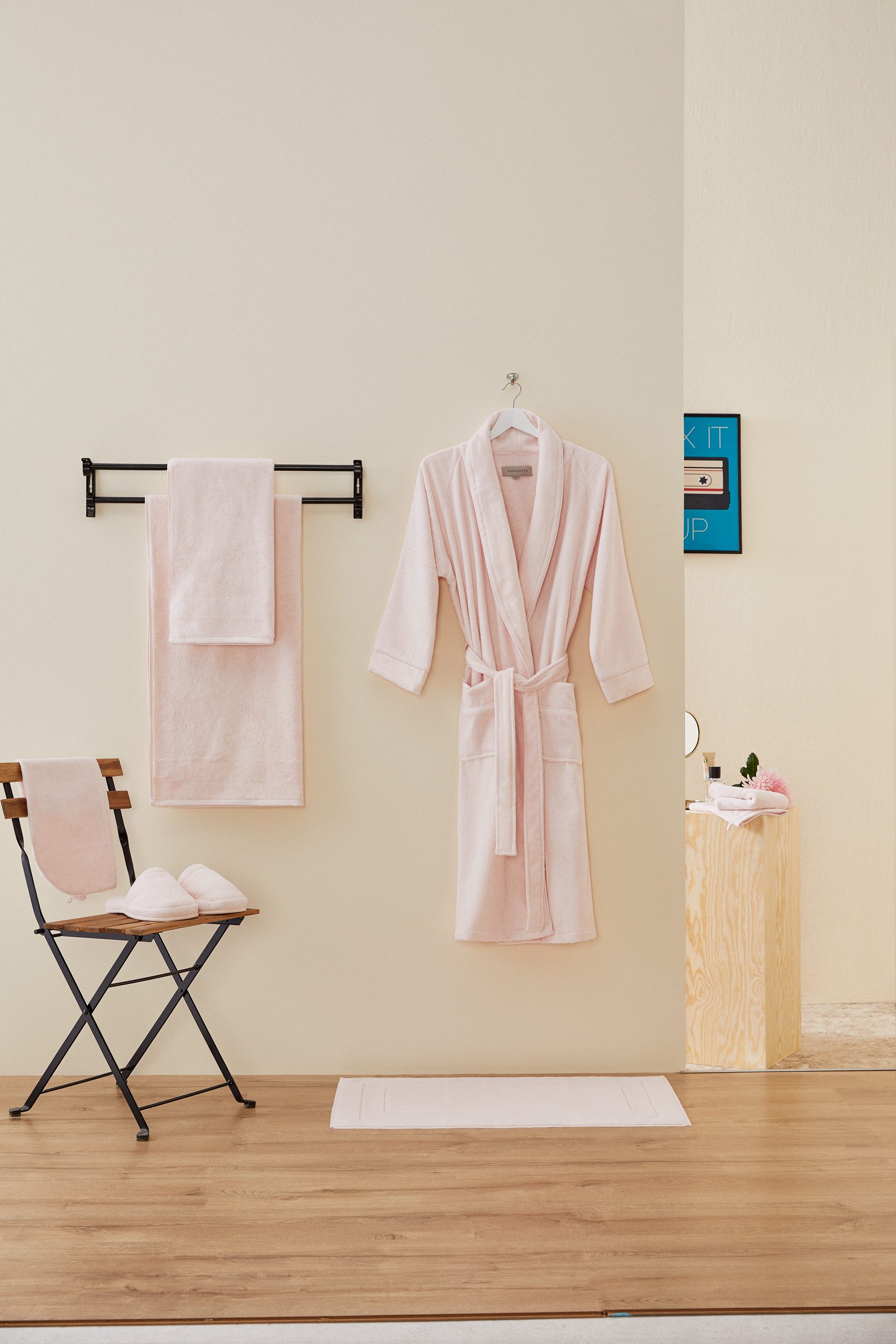 Egeria Unisex-Bademantel Fresh, Baumwolle, Schalkragen, Gürtel, Schalkragen