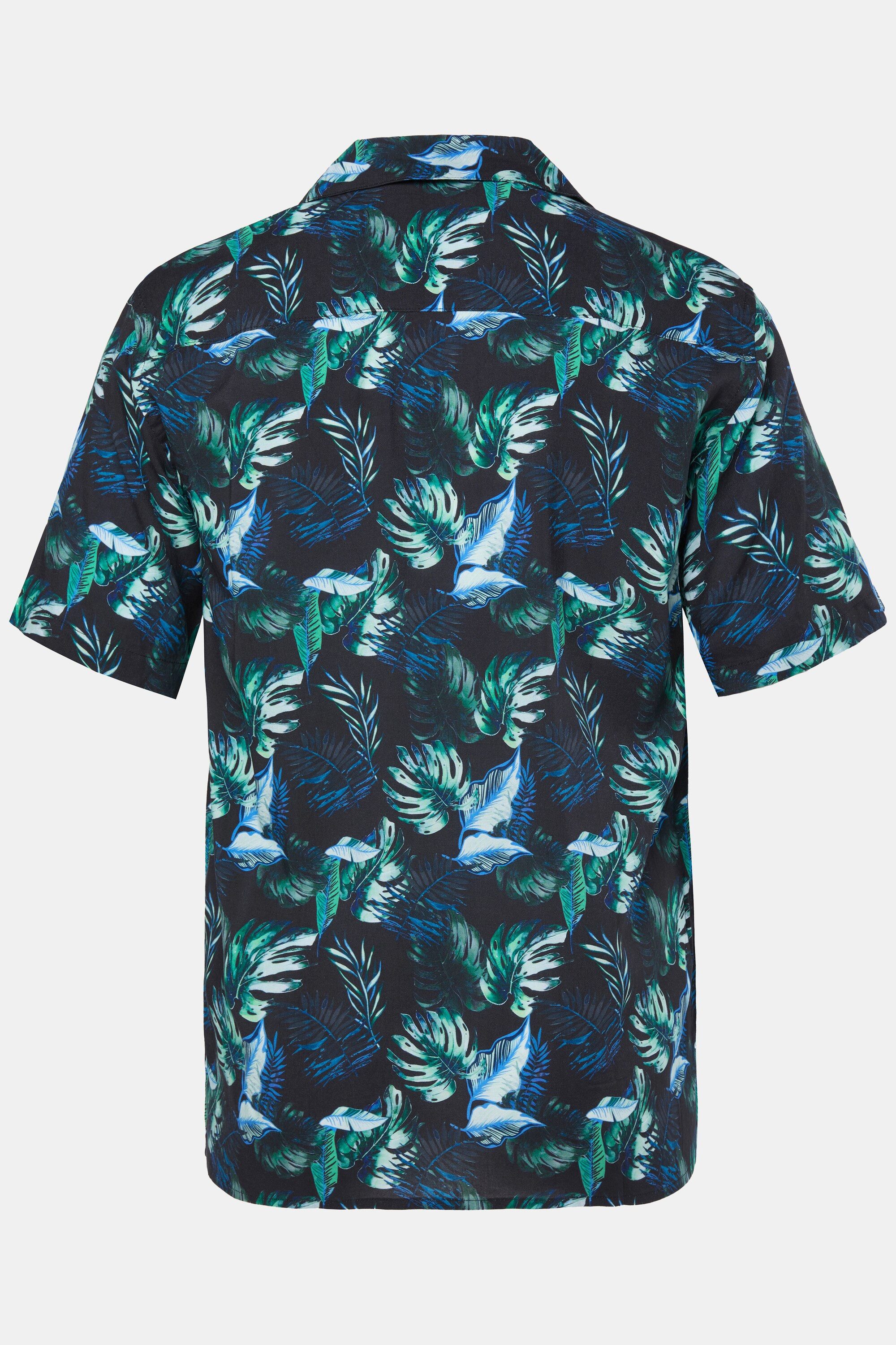 JP1880 Kurzarmhemd Hemd Halbarm Cuba-Kragen floraler Druck Cuba Fit