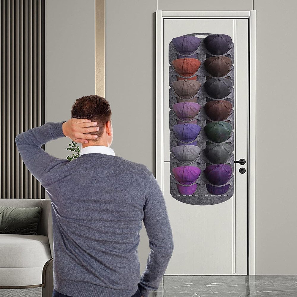 Zaewry Kleiderhaken Baseball Kappen Halterung, Faltbar Cap Halterung Wand mit 7/14Taschen – Bild 5 von 5