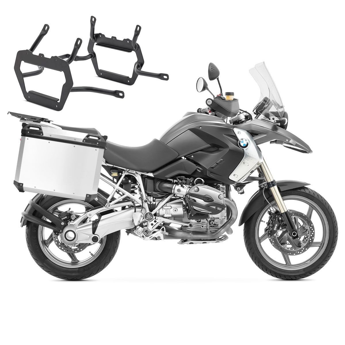 Kofferset Alu-Koffer+ Kofferträger für BMW R 1200 GS 04-12 / Adventure 06-13 QP4