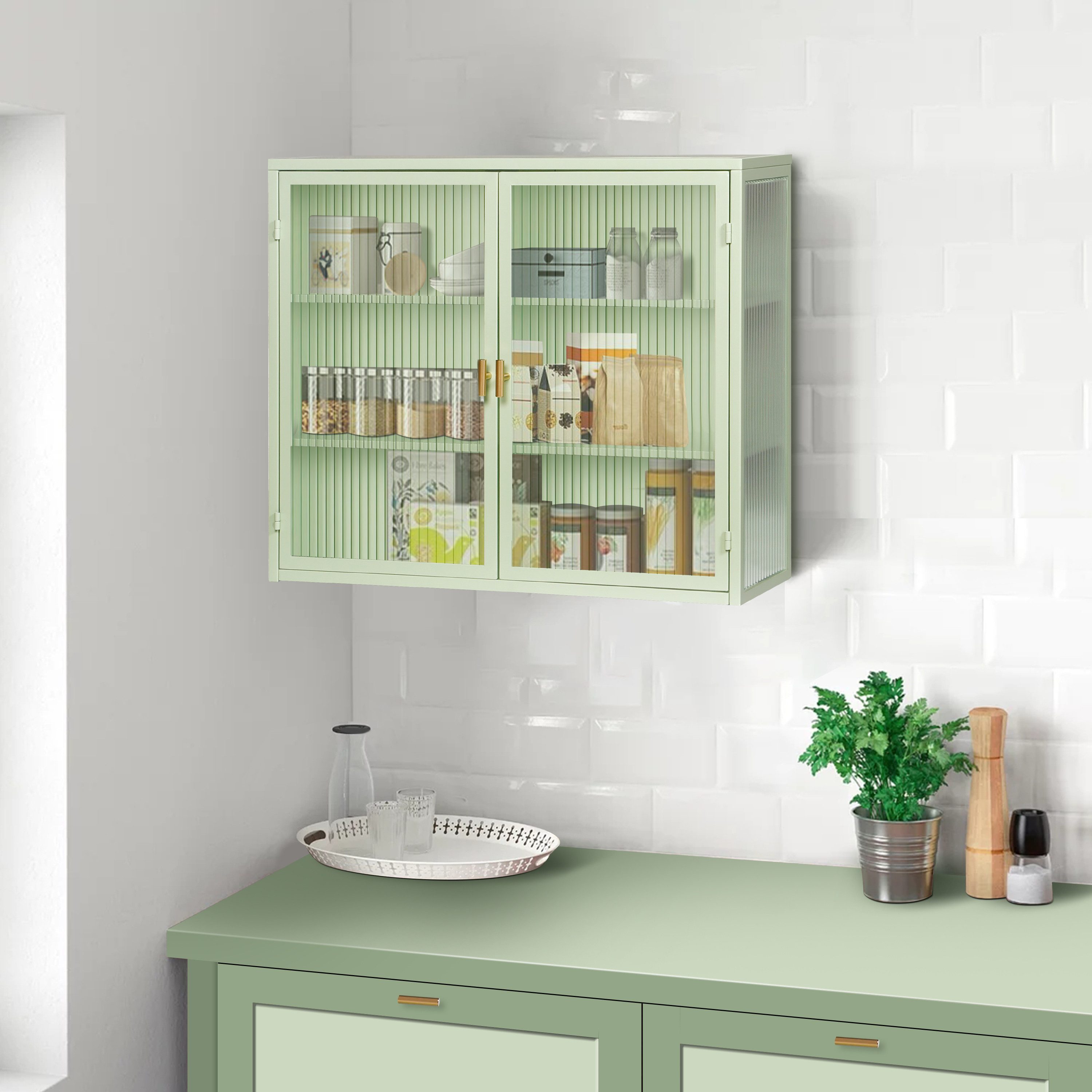 IDEASY Hängeschrank 70cm Hängeschrank, Glastüren Moderner günstig online kaufen
