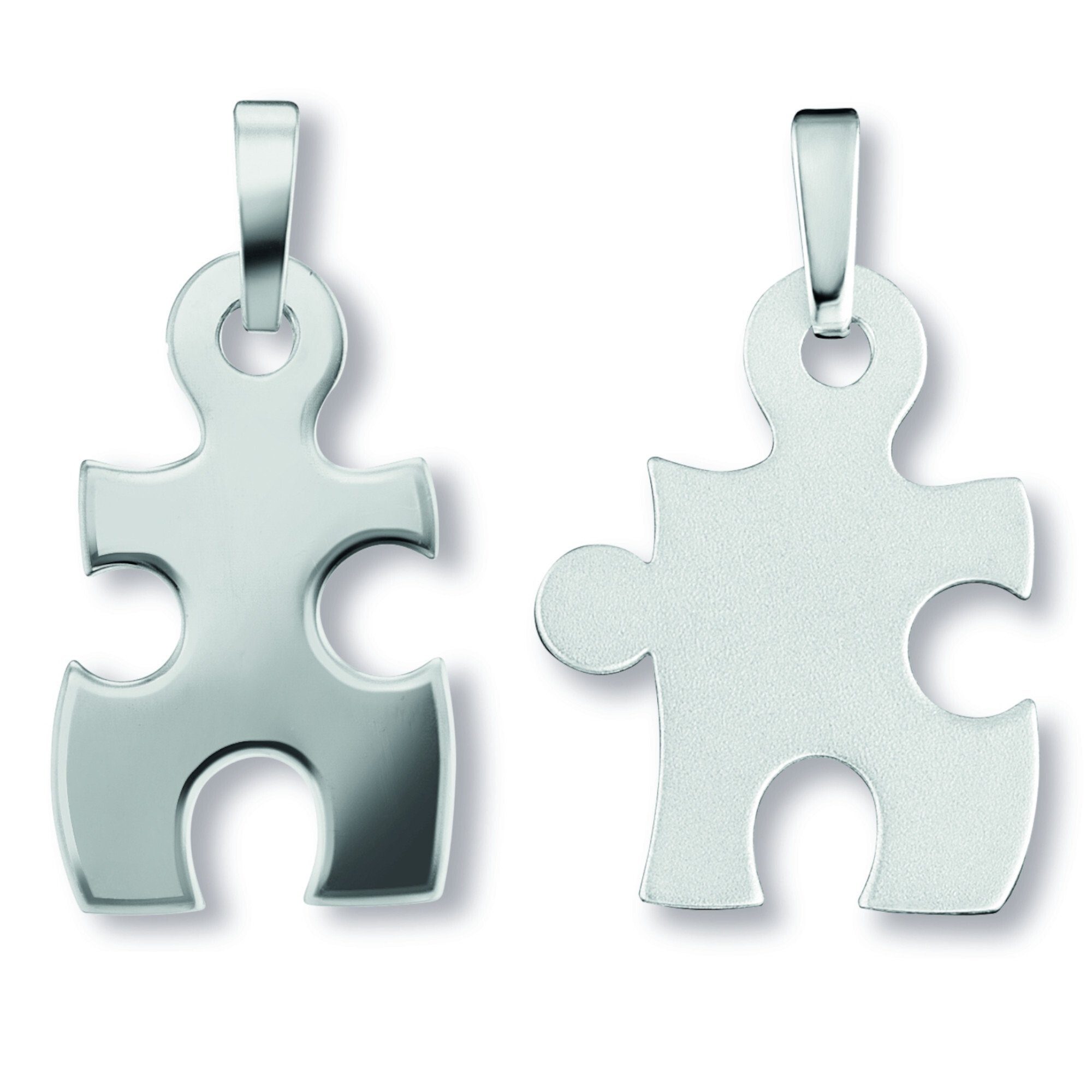 ONE ELEMENT Kette mit Anhänger Puzzle Anhänger aus 925 Silber, Schmuckset -  Set mit verstellbarer Halskette