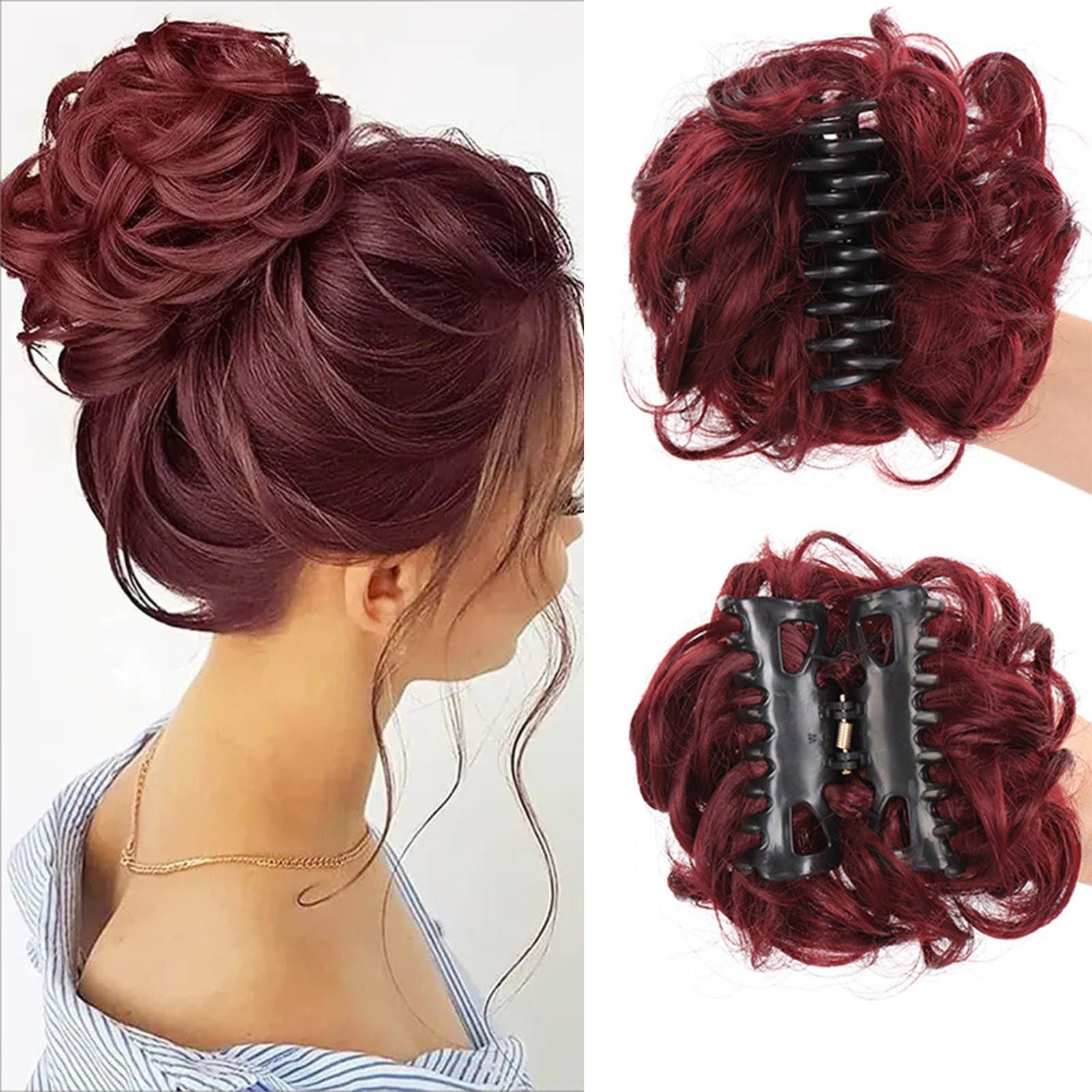 Kunsthaar-Extension Kunsthaar-Extension Dutt Haarteil mit Klammer Haarteil Curly Hair Clip