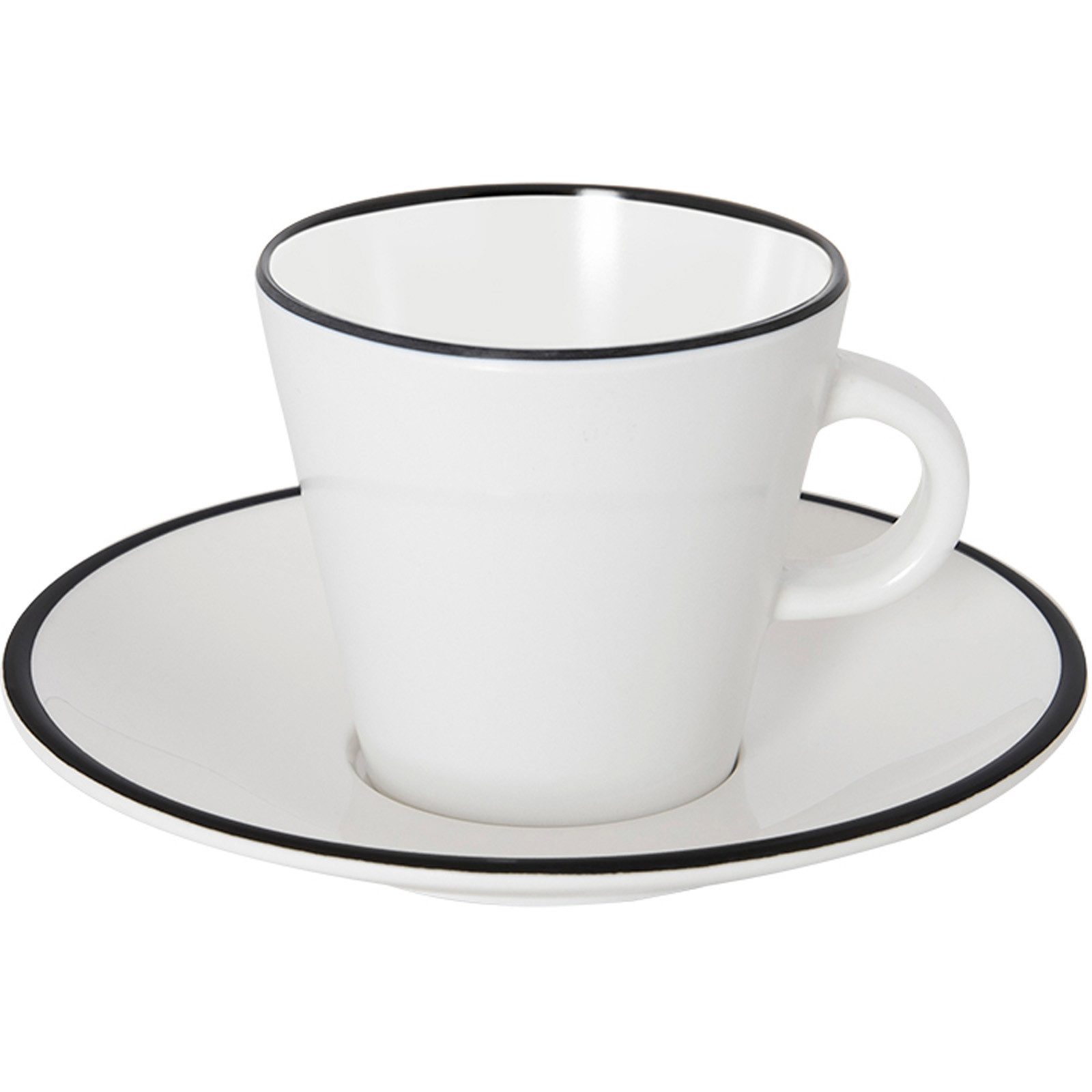 GIMEX Geschirr-Set Espressotassen Set Linea Line Camping, Melamin, Espresso Kaffee Tasse Unterteller