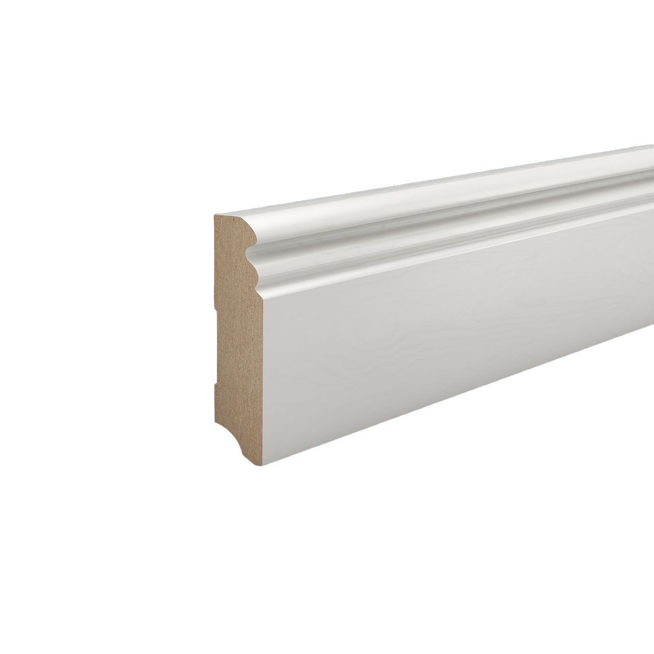 Südbrock Sockelleiste Sockelleiste weiß MDF Hamburger Profil 19 x 80 in RAL 9010, L: 240 cm, H: 8 cm, 1-St.