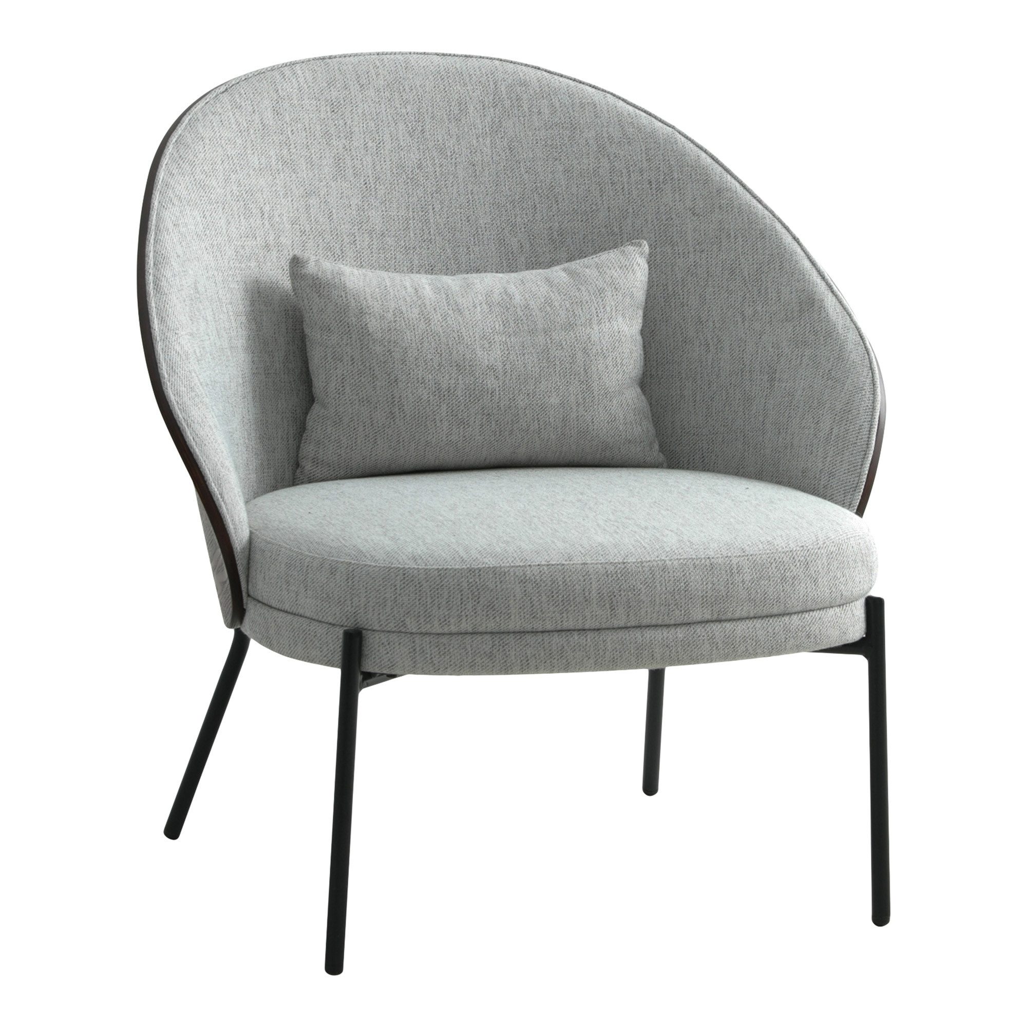Relaxsessel in Hellgrau / Dunkelbraun, Stoff - 77,4x81,8x71,8 (BxHxT)