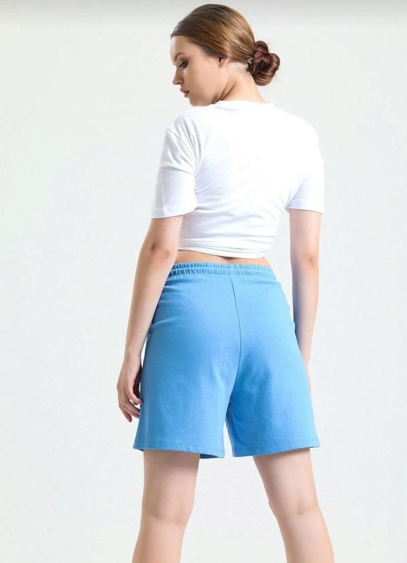 fashionshowcase Shorts kurze Hose Damen Jogger Pants mit Kordelzug und elastischem Bund