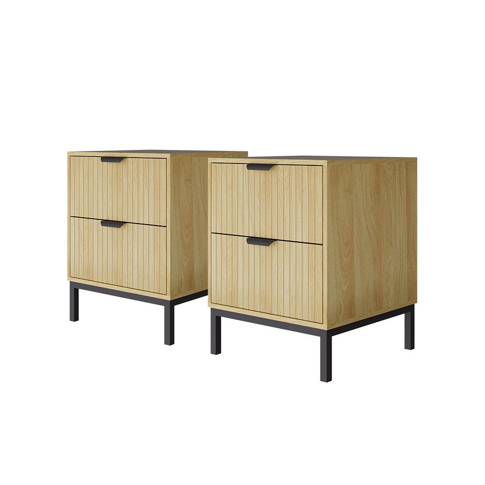 Vicco Nachtschrank Lennox, Eiche/Schwarz, 40 x günstig online kaufen