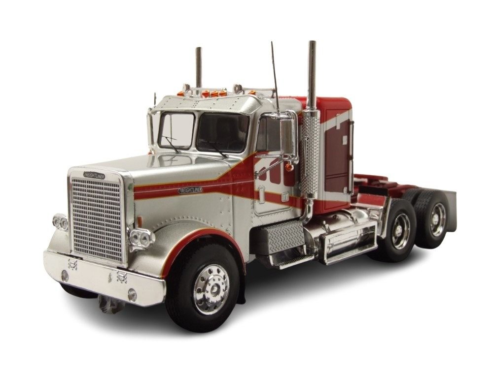 ixo Models Modellauto Freightliner FLC 120 64 T Zugmaschine 1977 silber rot, Maßstab 1:43