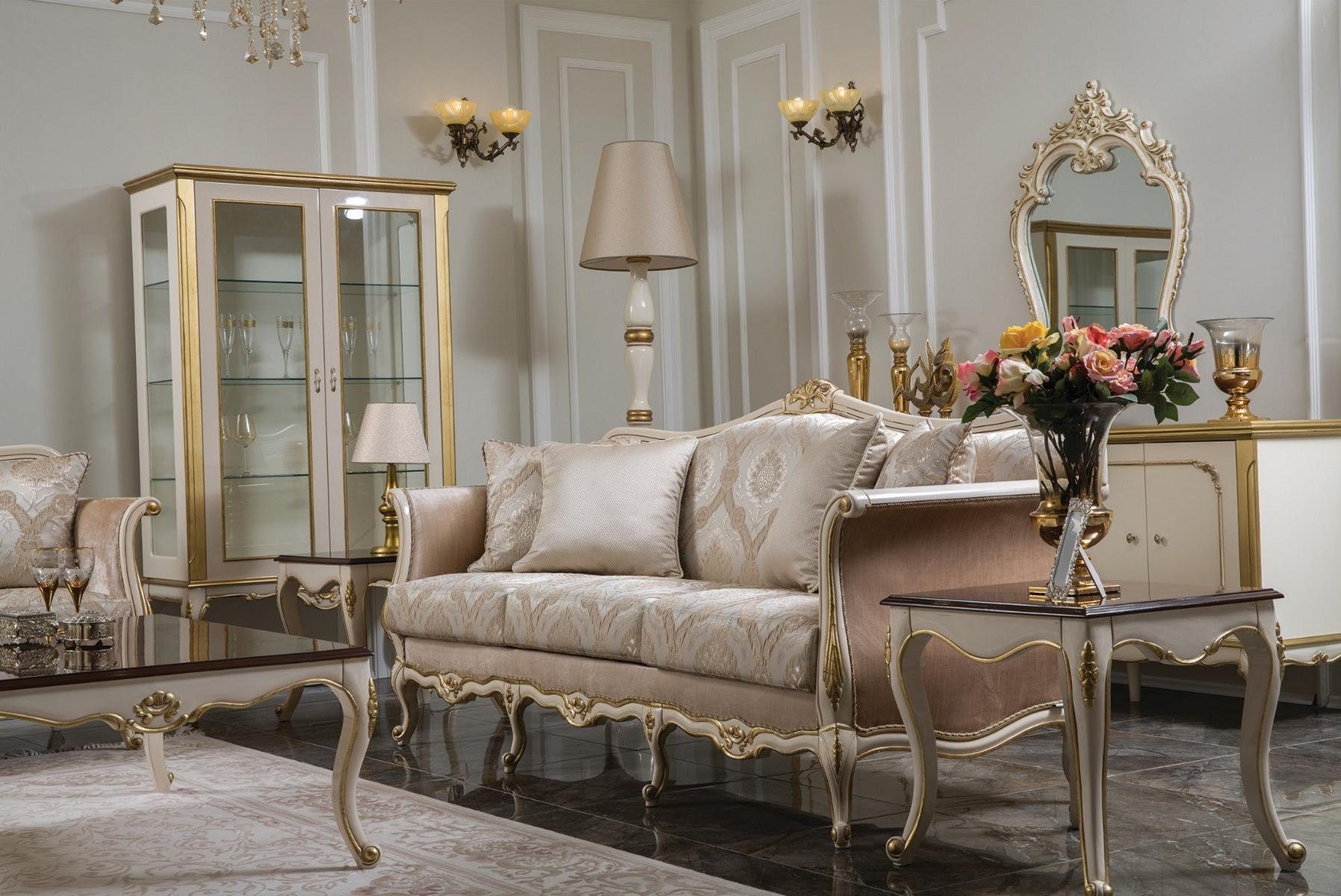 JVmoebel Wohnzimmer-Set, Luxus Couchtisch 3+2+1 Beistelltisch Sofagarnitur Sitzer Sofa