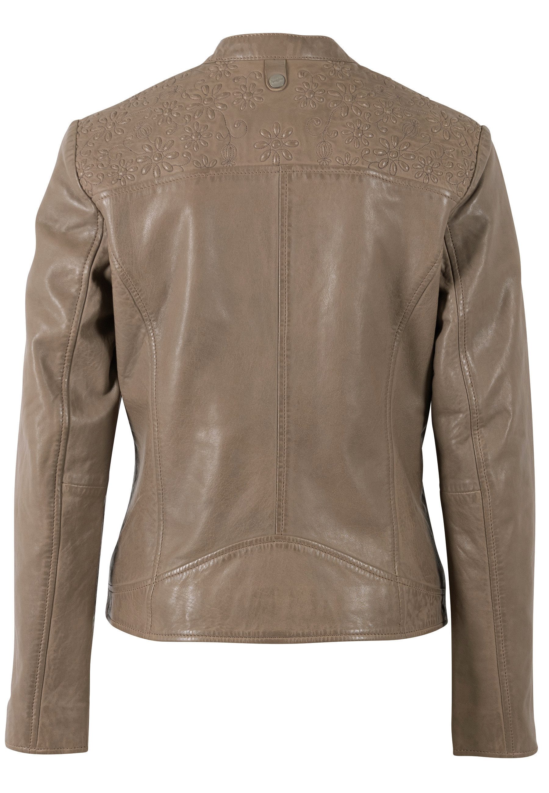 Mauritius Lederjacke MWMabou Bikerjacke mit dekorativer Schulterpartie – Bild 5 von 5