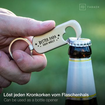 FABACH Schlüsselanhänger Flaschenöffner und Gravur - Bester Papa der Welt - Geschenk Vatertag