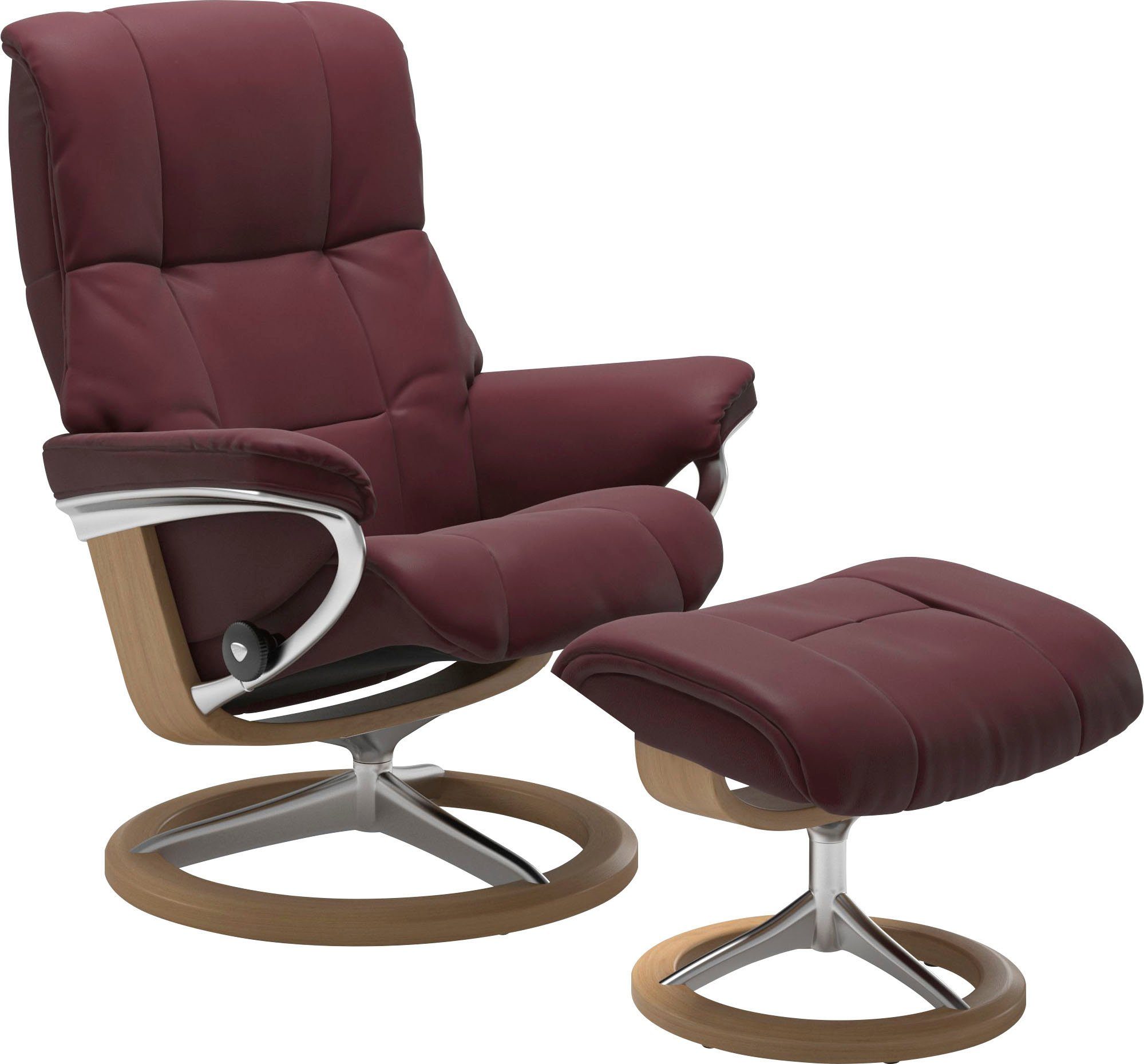 Stressless® Relaxsessel Mayfair (Set, Relaxsessel mit Hocker), mit Hocker, mit Signature Base, Größe S, M & L, Gestell Eiche
