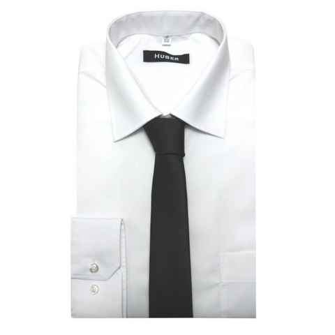 Huber Hemden Langarmhemd HU-5173 Regular Fit, mit Krawatte +Einstecktuch, Regular Fit-gerader Schnitt
