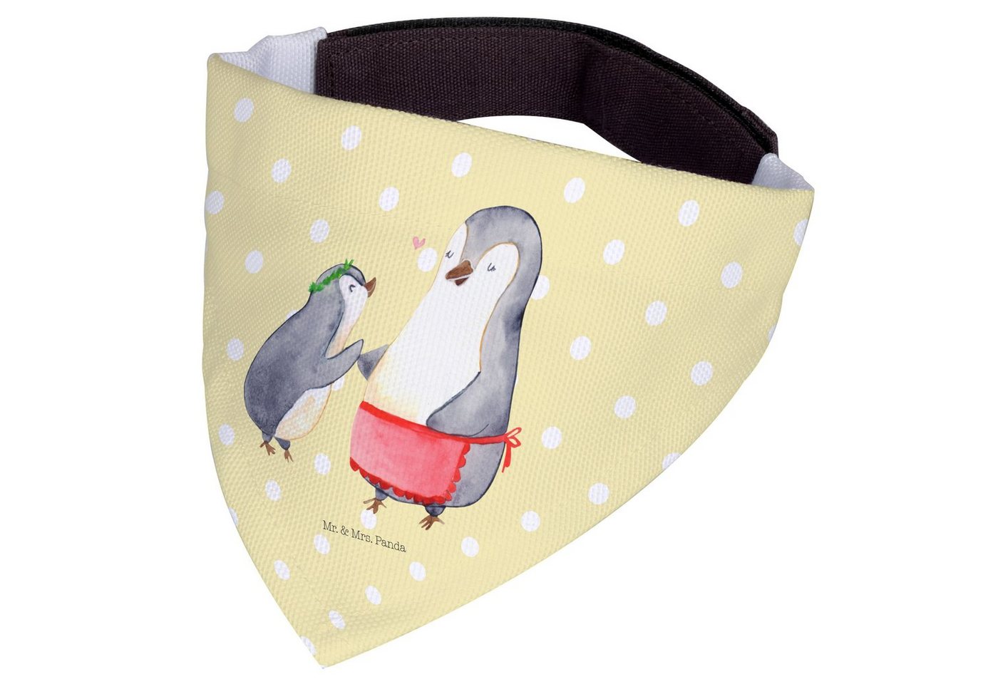 Thumbnail - Mr. & Mrs. Panda Hundefliege Pinguin mit Kind - Gelb Pastell - Geschenk, Danke Mama, Familie, Mutt, Polyester, Kreative ...