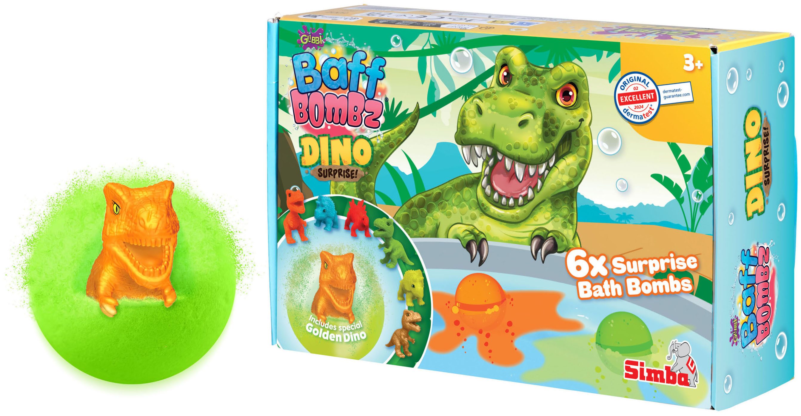 SIMBA Badespielzeug Glibbi Dino Surprise, Badebomben
