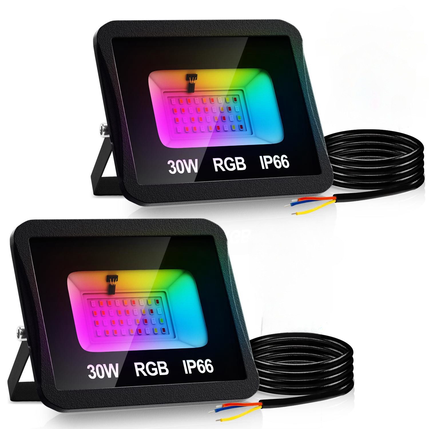 Clanmacy LED Flutlichtstrahler 2x30W LED Flutlichtstrahler günstig online kaufen