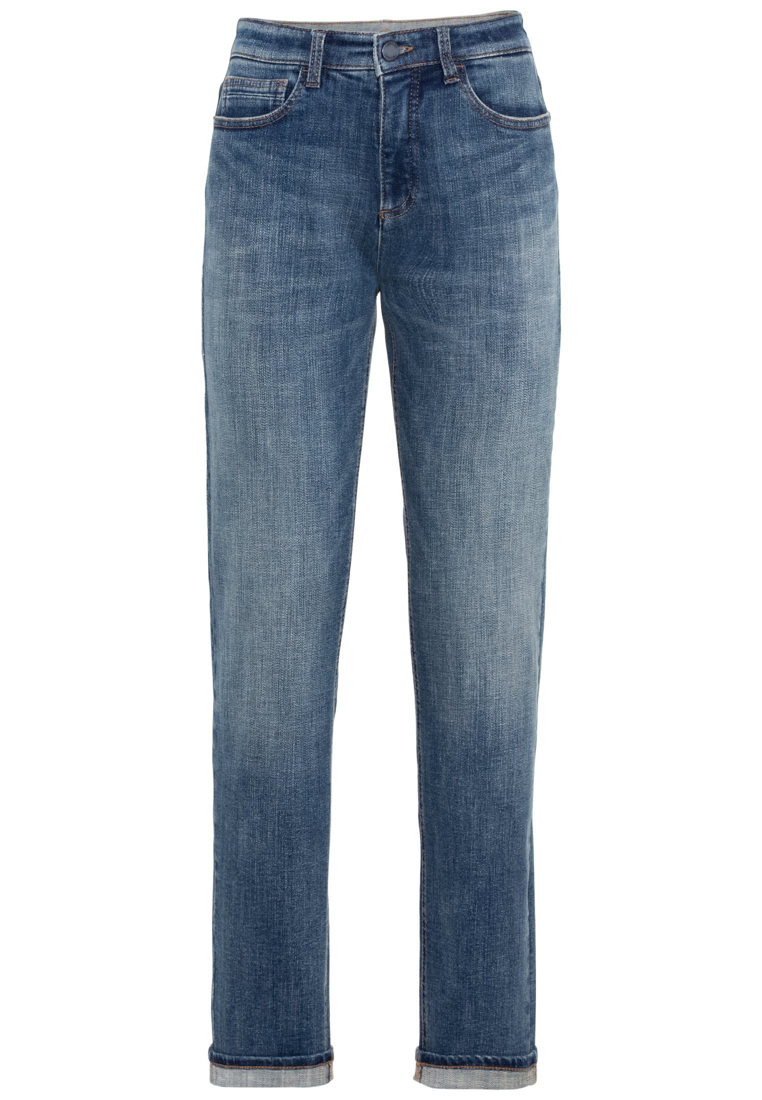 Camel Active Damen Jeans – Straight Fit, 5-Pocket, Stretch-Baumwolle, Indigo